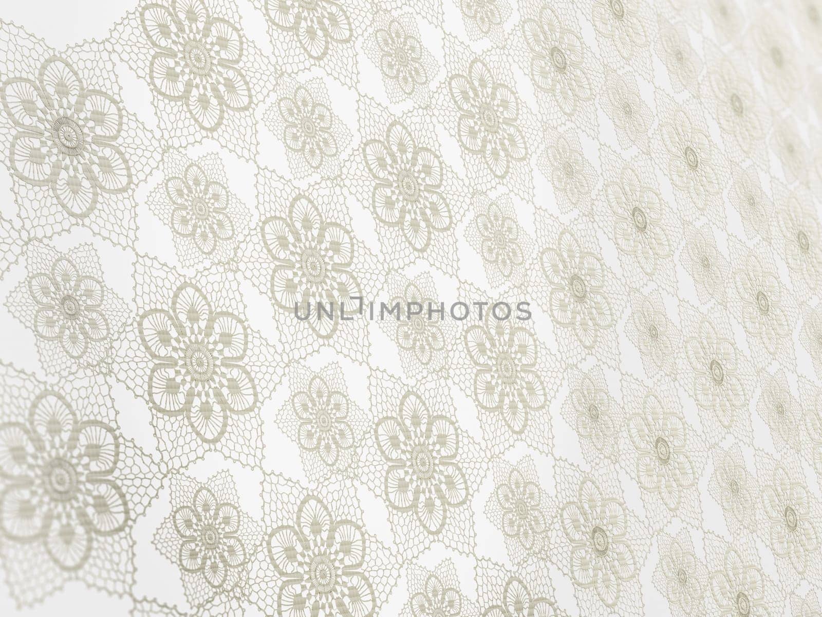 Seamless pattern formed with lace. 3D illustration.