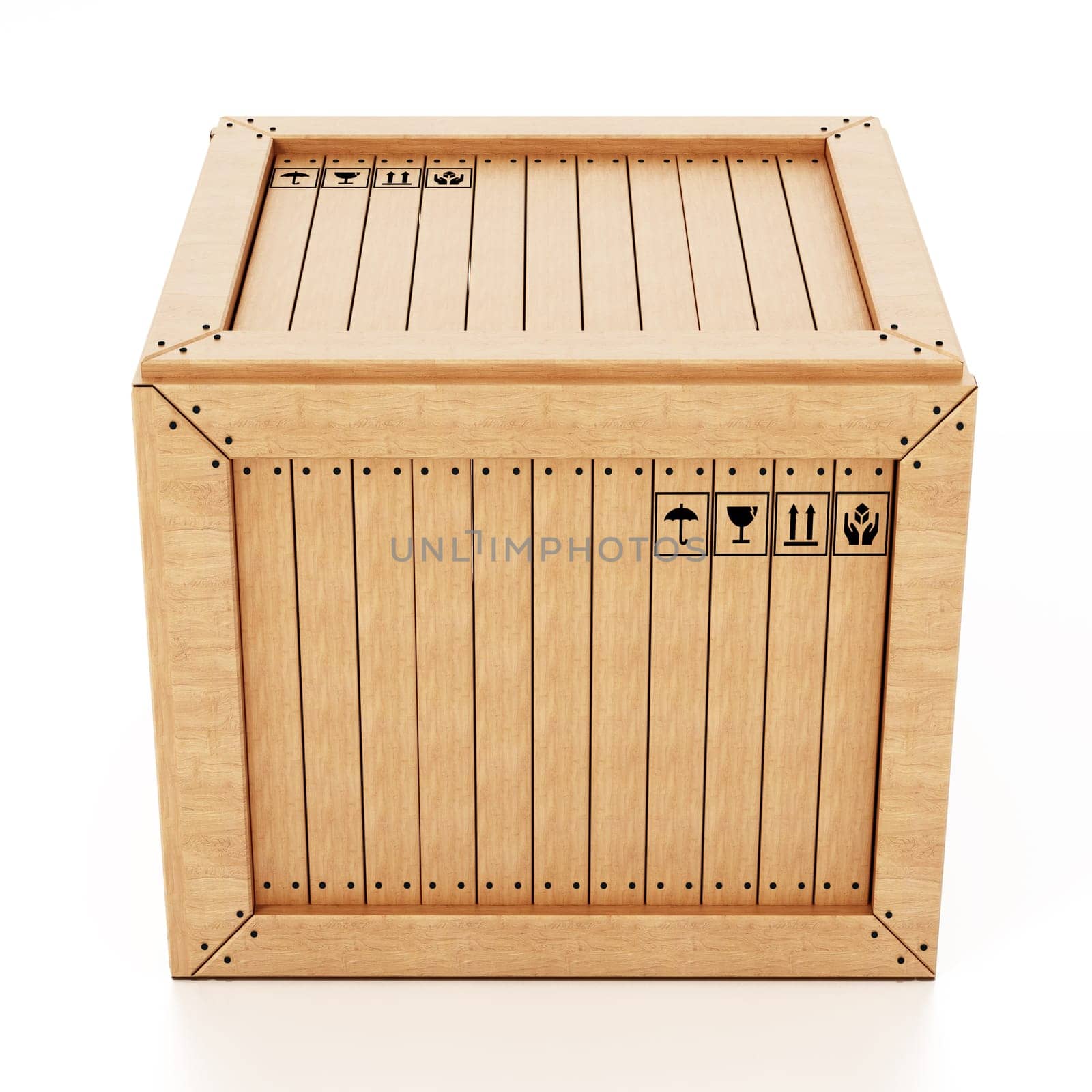 Transport crate isolated on white background. 3D illustration.