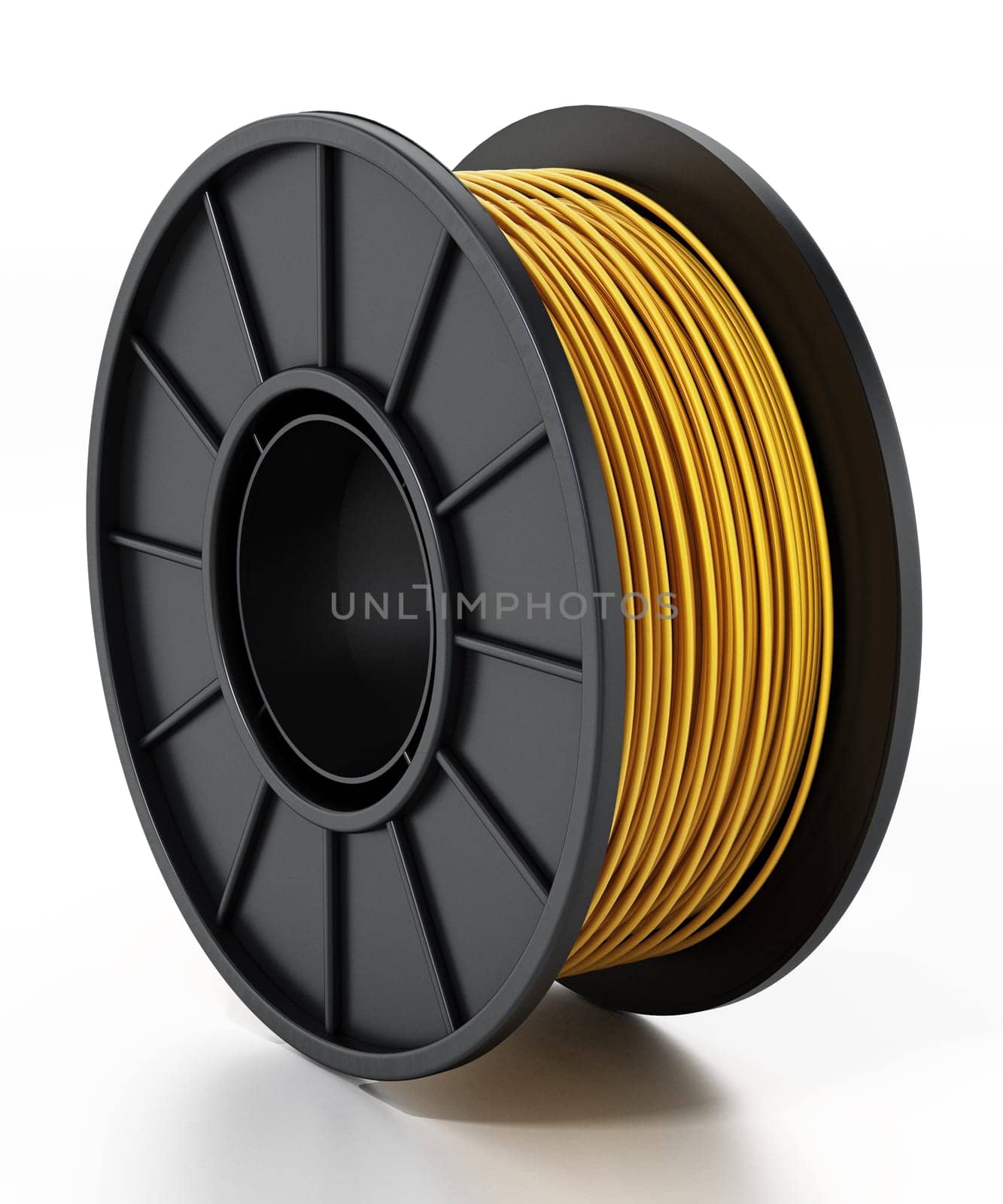 Generic new 3D filament isolated on white background. 3D illustration.