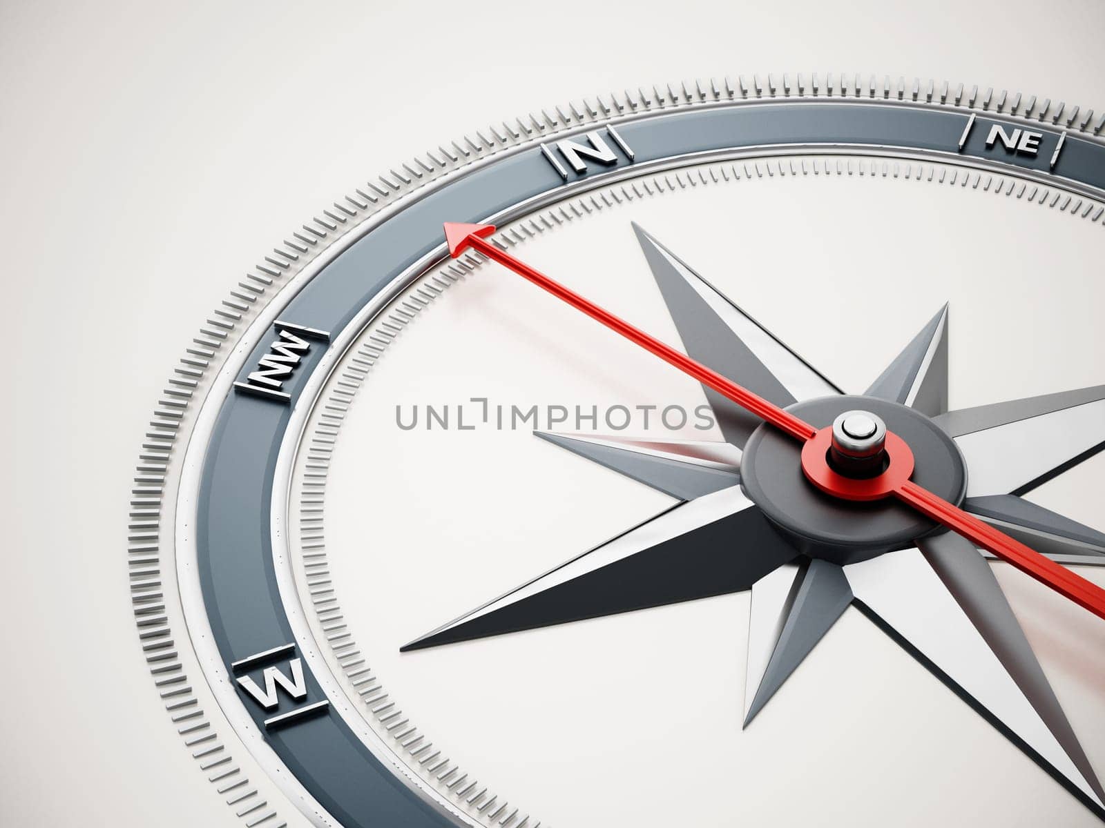 Compass icon isolated on white background. 3D illustration.