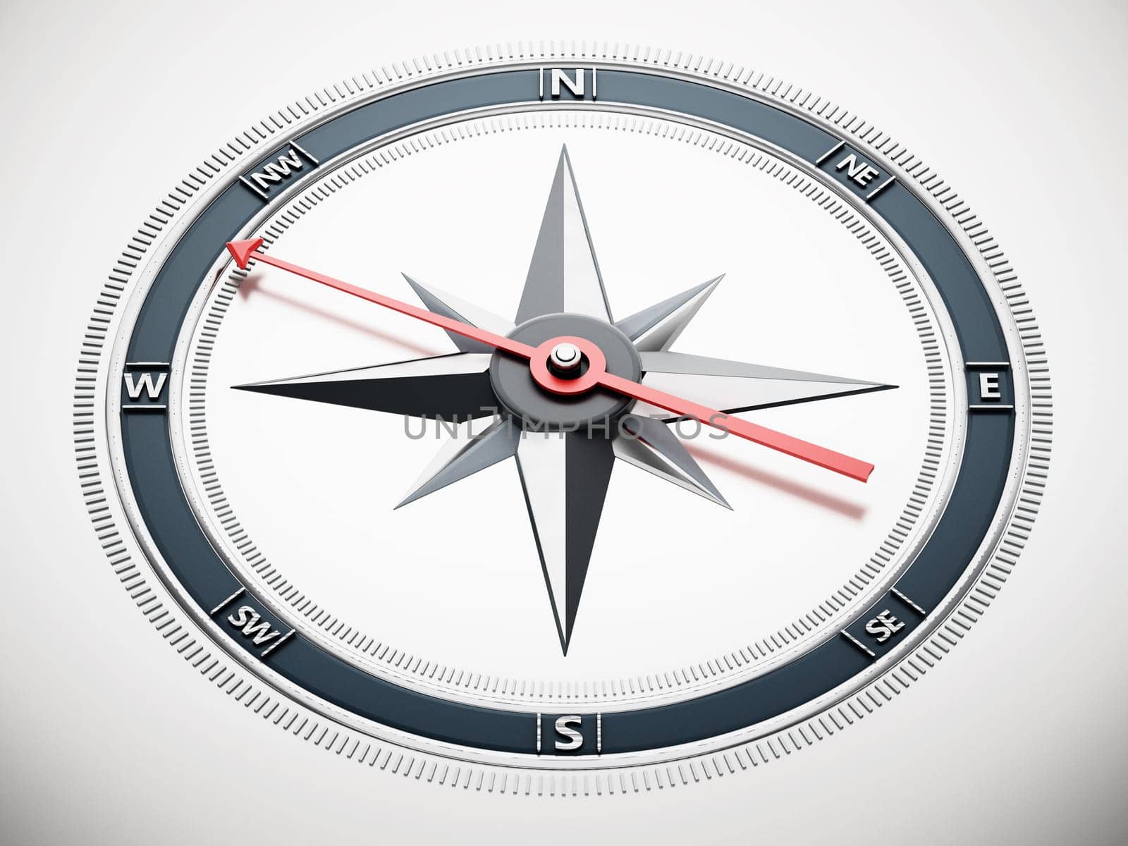 Compass icon isolated on white background. 3D illustration.