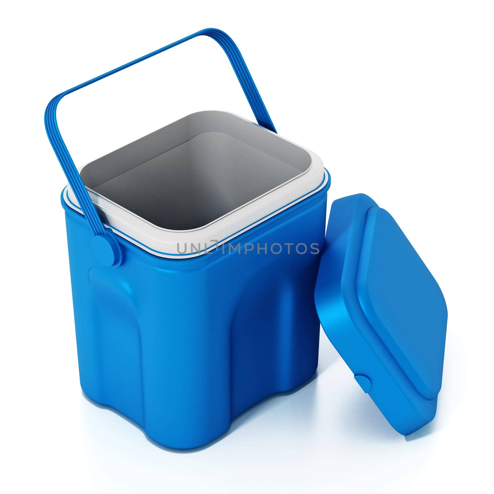 Portable car mini fridge isolated on white background. 3D illustration.