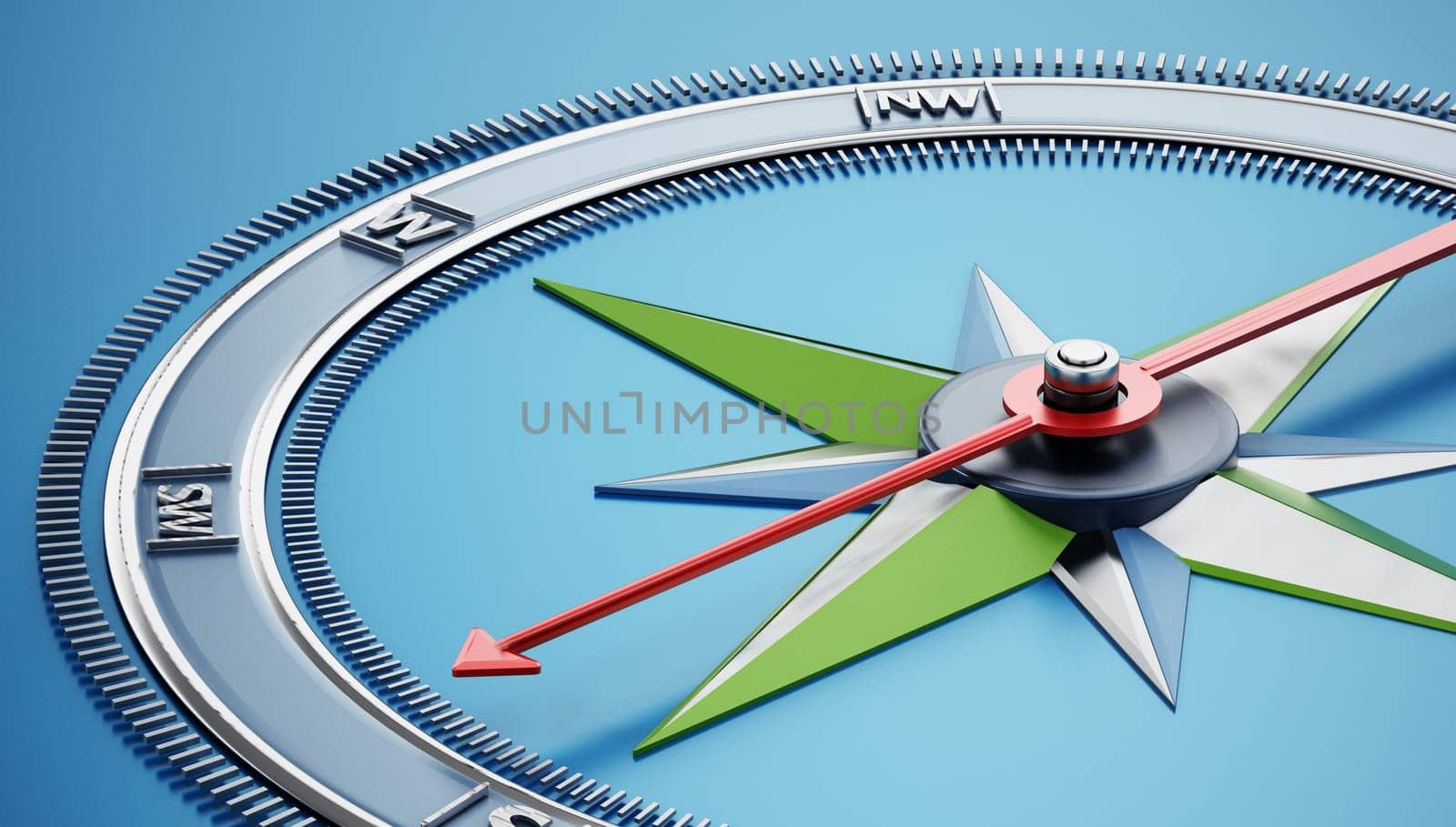 Compass icon isolated on blue background. 3D illustration.
