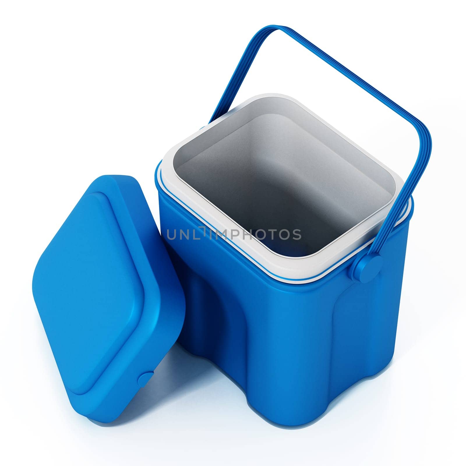 Portable car mini fridge isolated on white background. 3D illustration.
