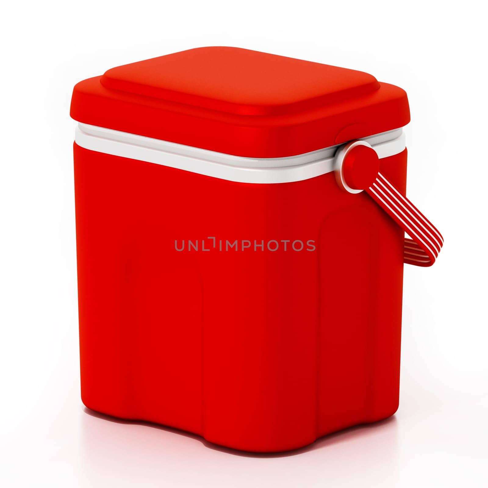 Portable car mini fridge isolated on white background. 3D illustration.