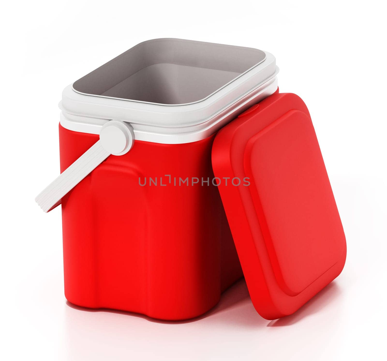 Portable car mini fridge isolated on white background. 3D illustration.