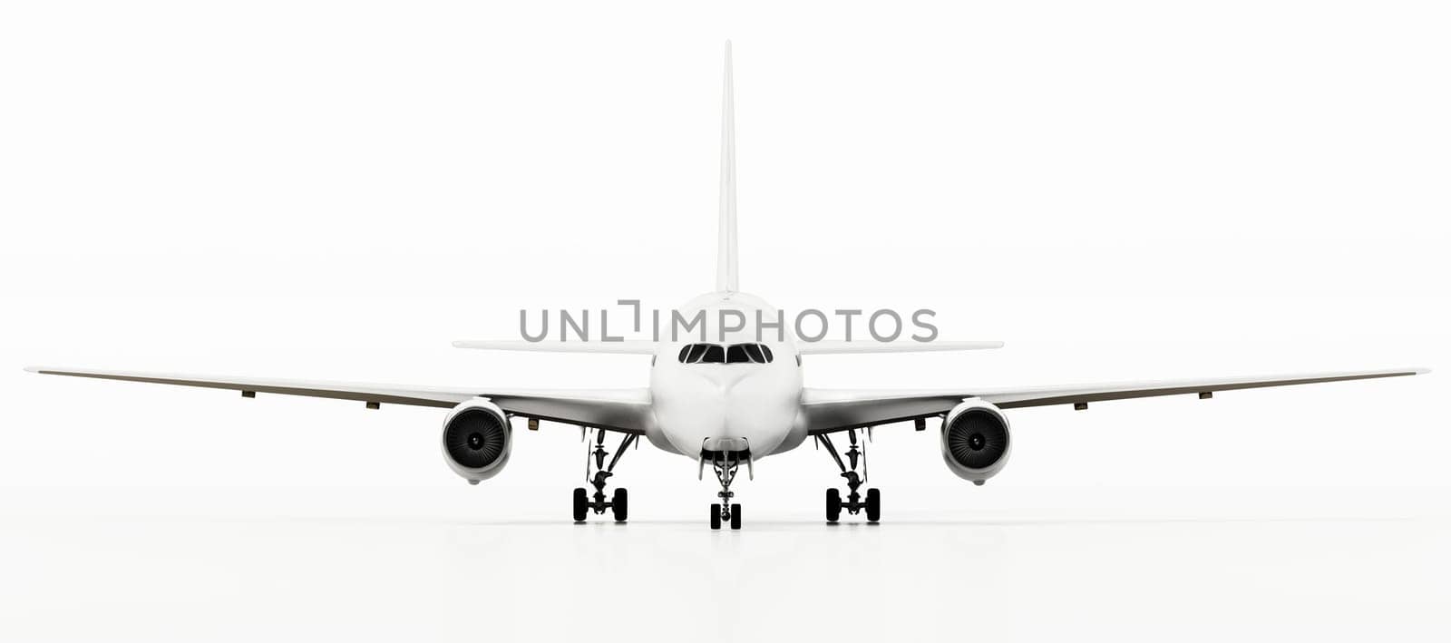 Generic airplane isolated on white background. 3D illustration.