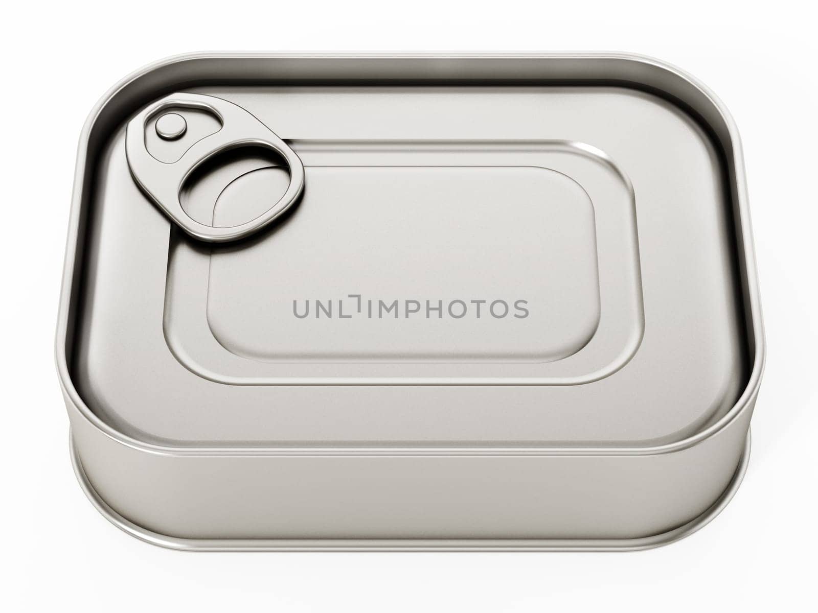 Fish can isolated on white background. 3D illustration.