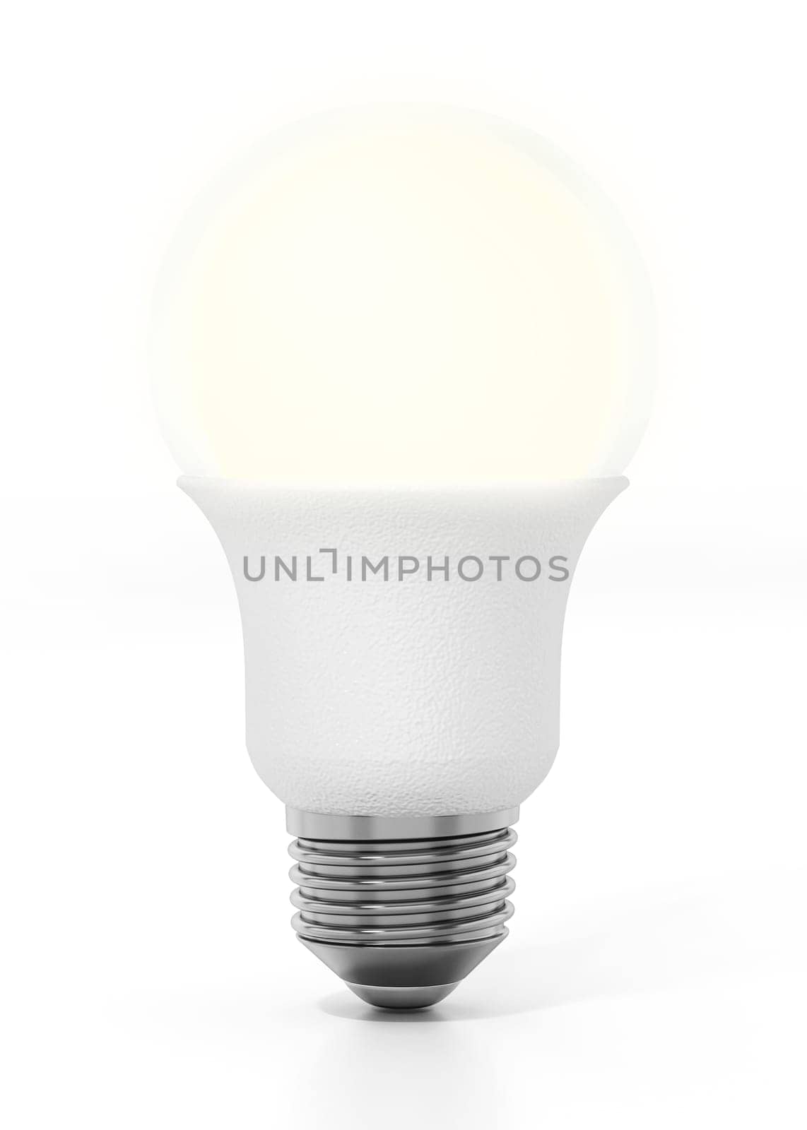LED lightbulb isolated on white background. 3D illustration.