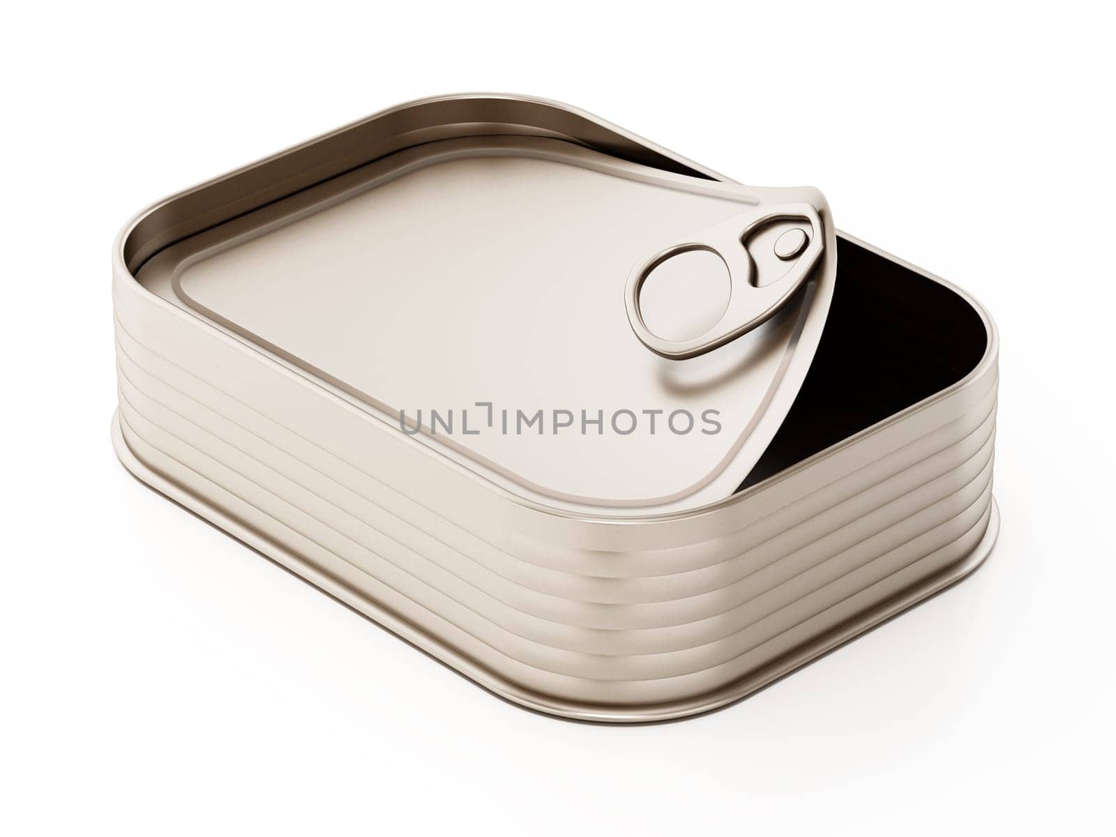 Fish can isolated on white background. 3D illustration.
