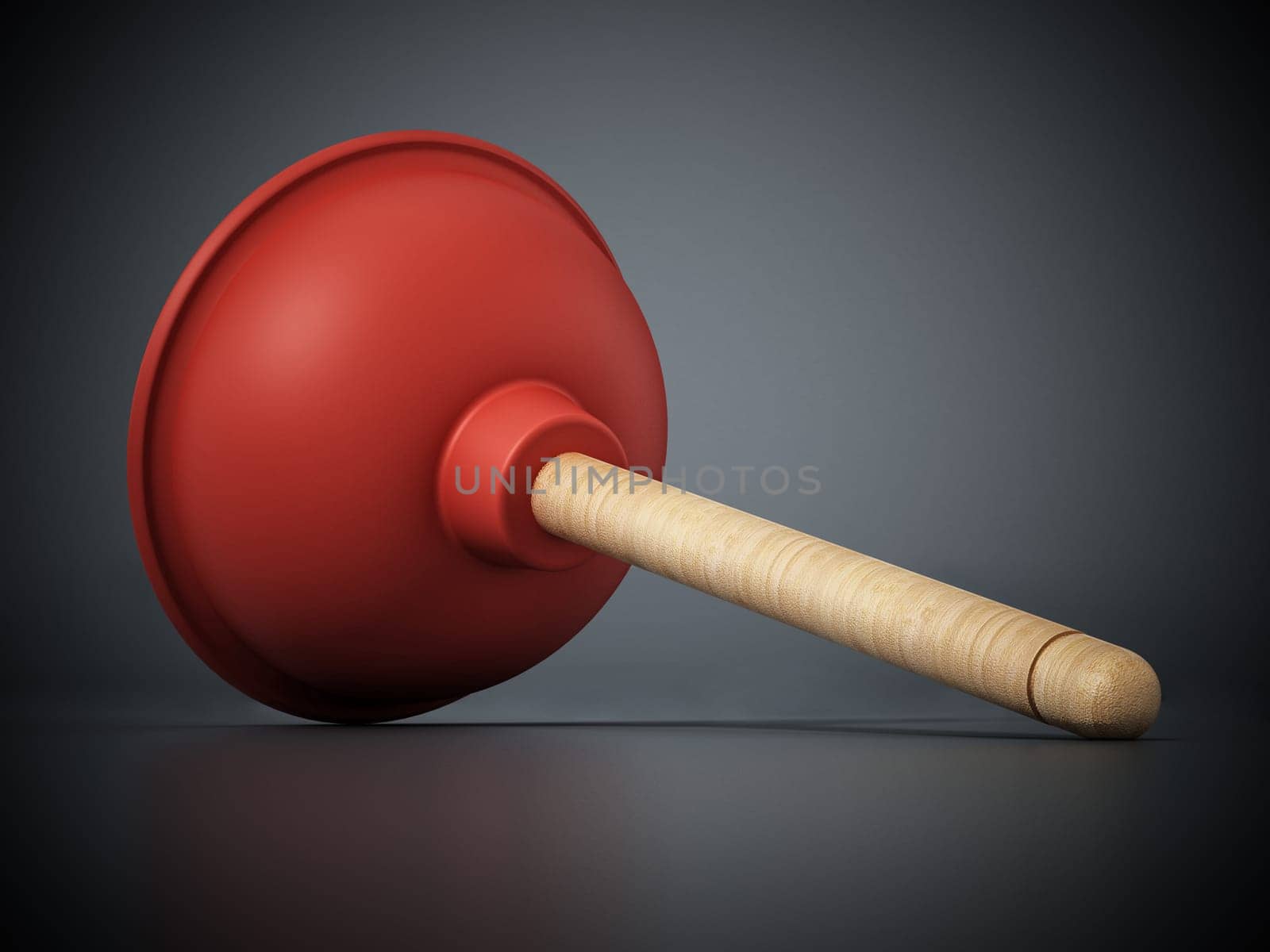 Toilet pump isolated on white background. 3D illustration.
