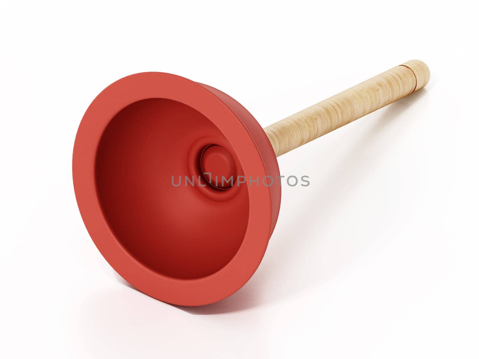 Toilet pump isolated on white background. 3D illustration.