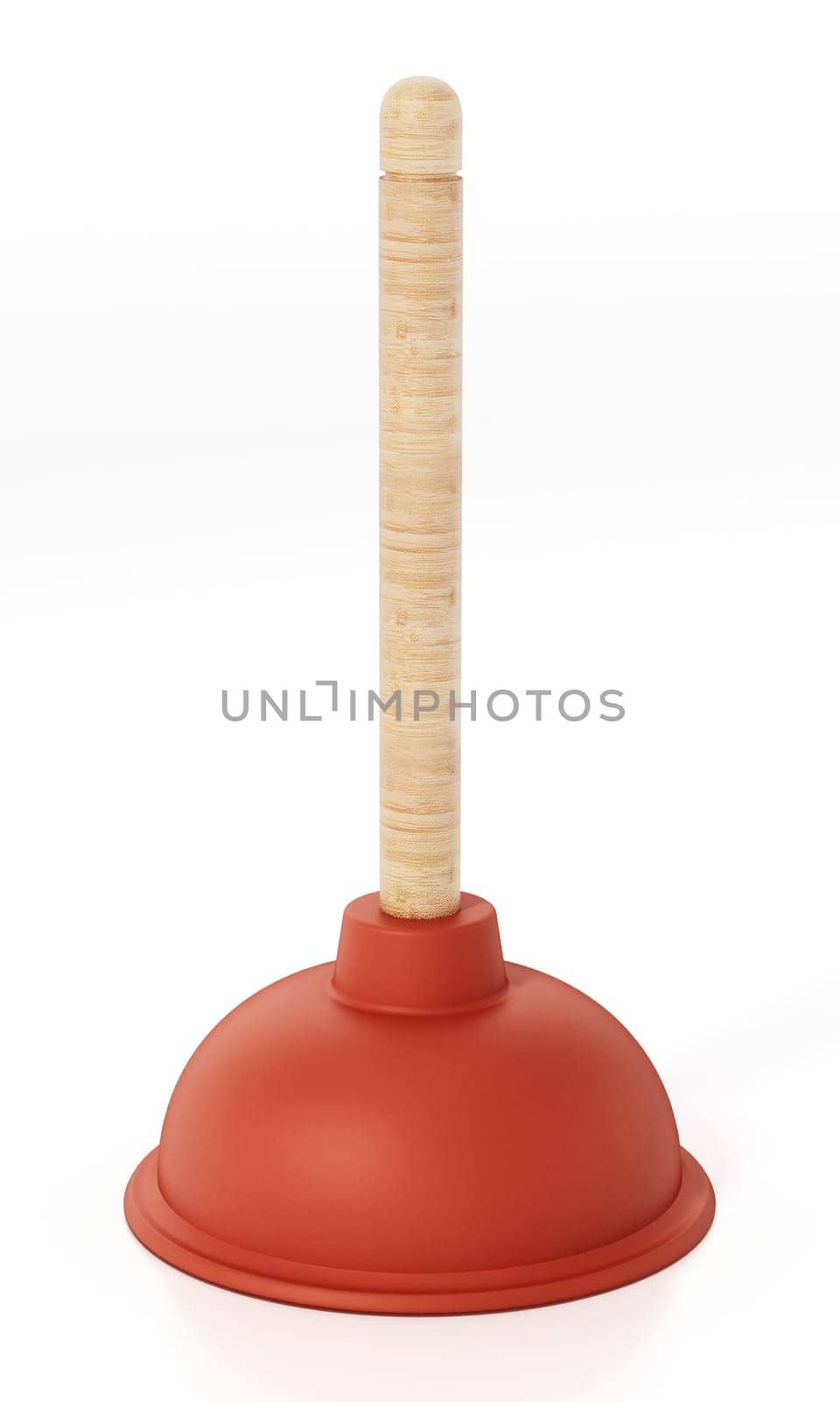 Toilet pump isolated on white background. 3D illustration.