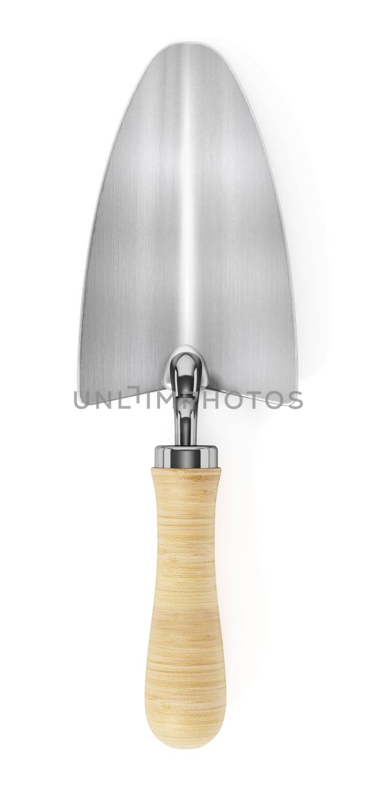 Trowel isolated on white background. 3D illustration.