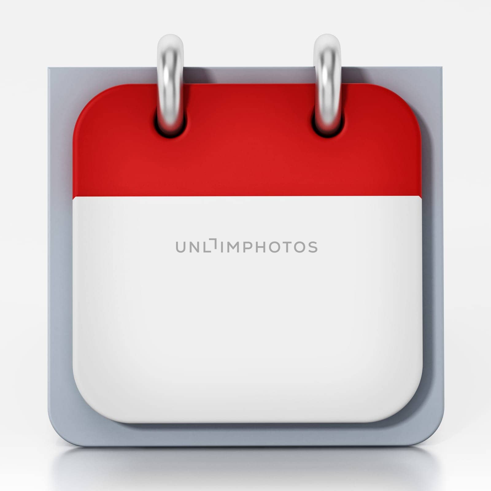 Blank calendar isolated on white background. 3D illustration.