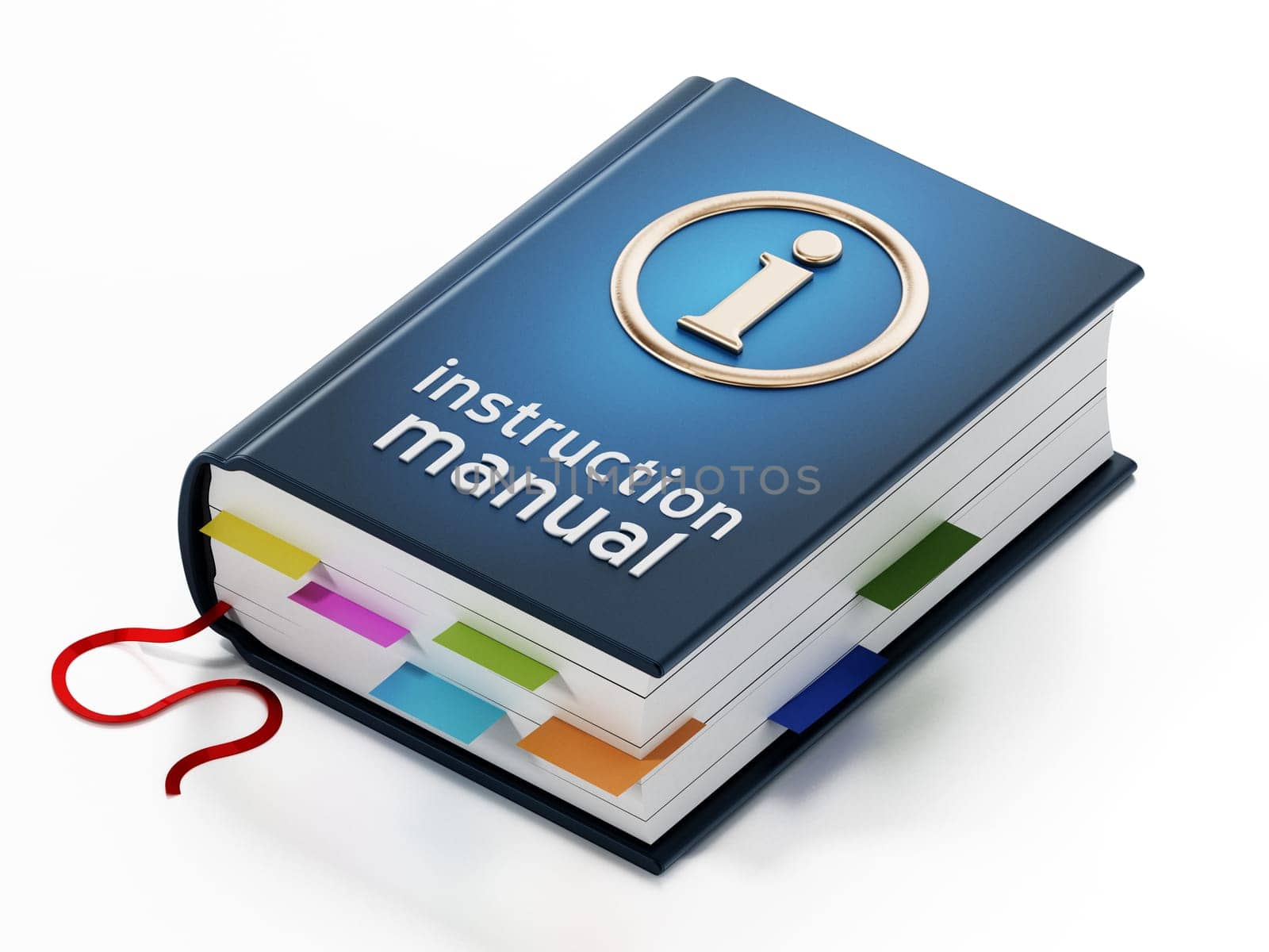 Instruction manual isolated on white background. 3D illustration.