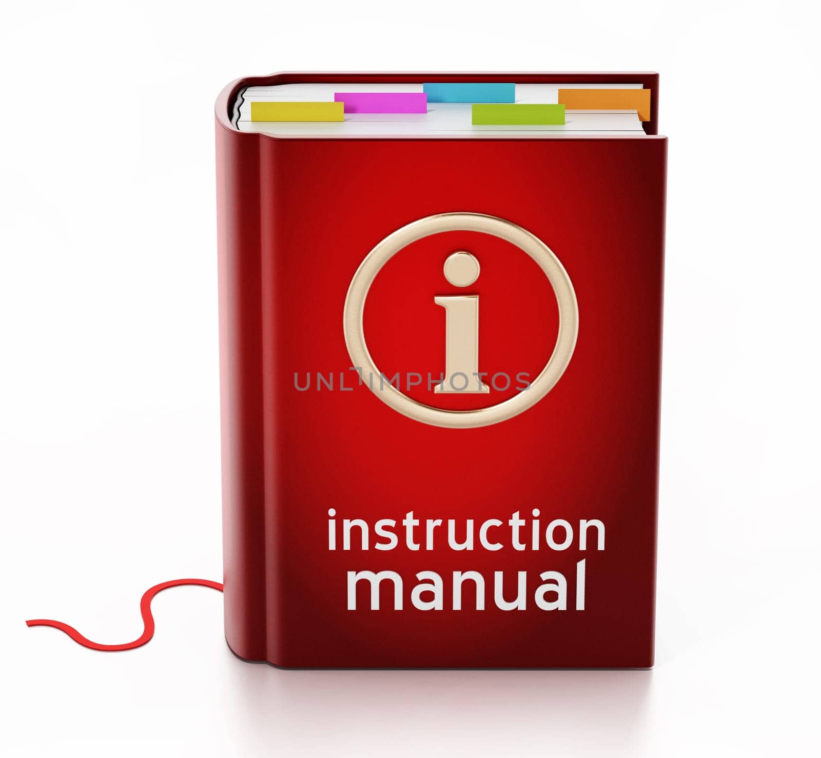 Instruction manual isolated on white background. 3D illustration.