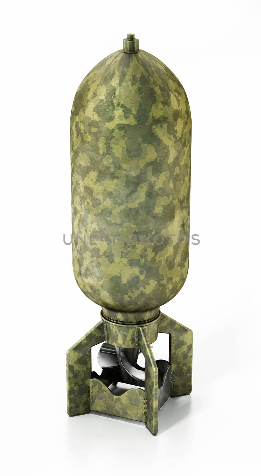 Retro bomb isolated on white background. 3D illustration.