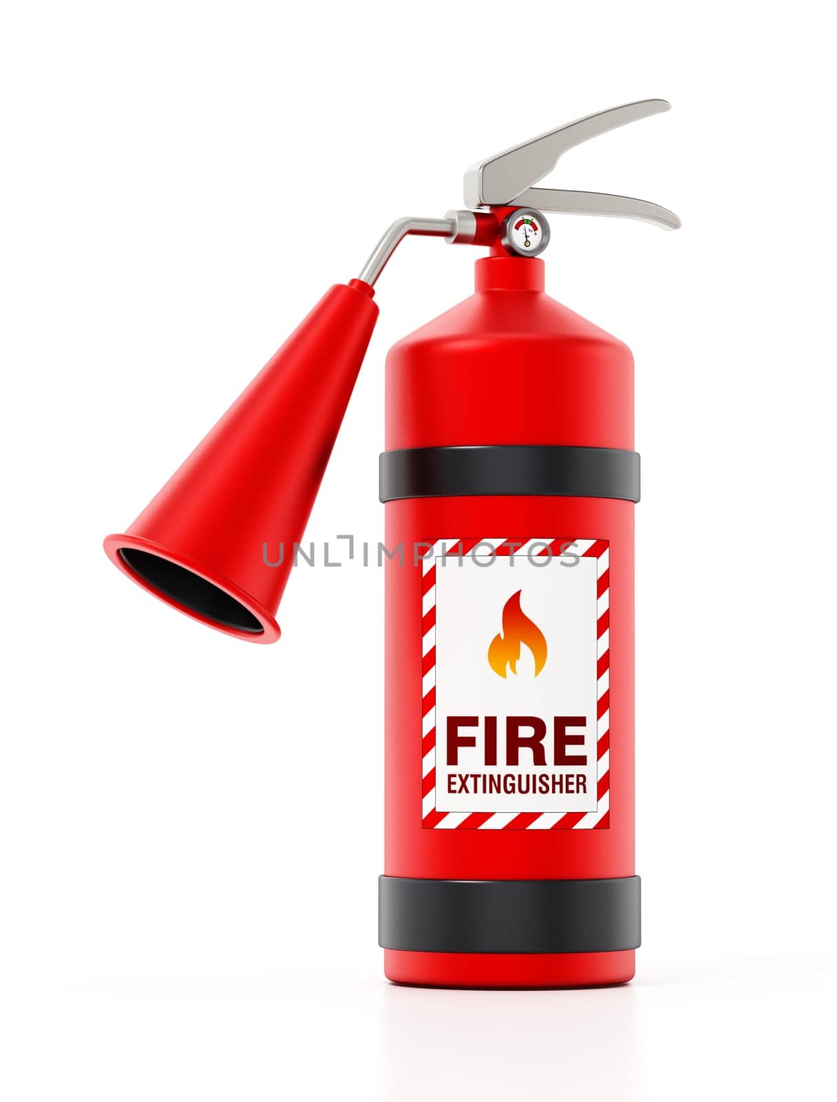 Fire extinguisher isolated on white background. 3D illustration.