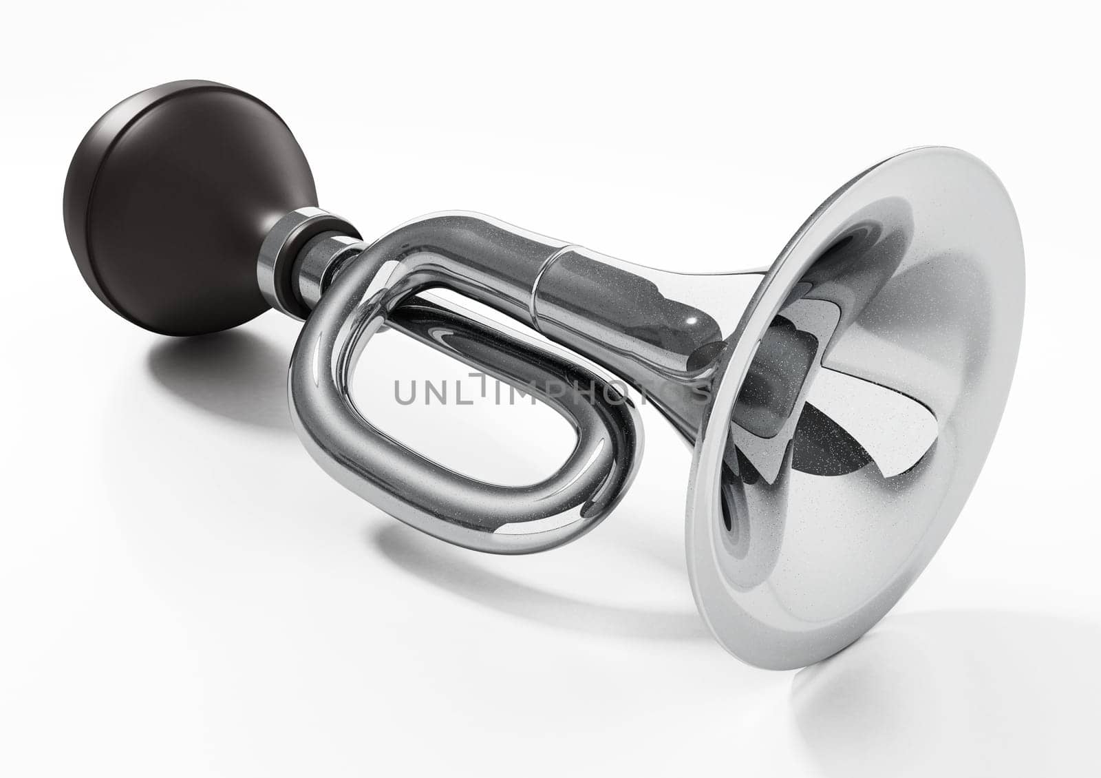 Retro bicycle horn isolated on white background. 3D illustration.