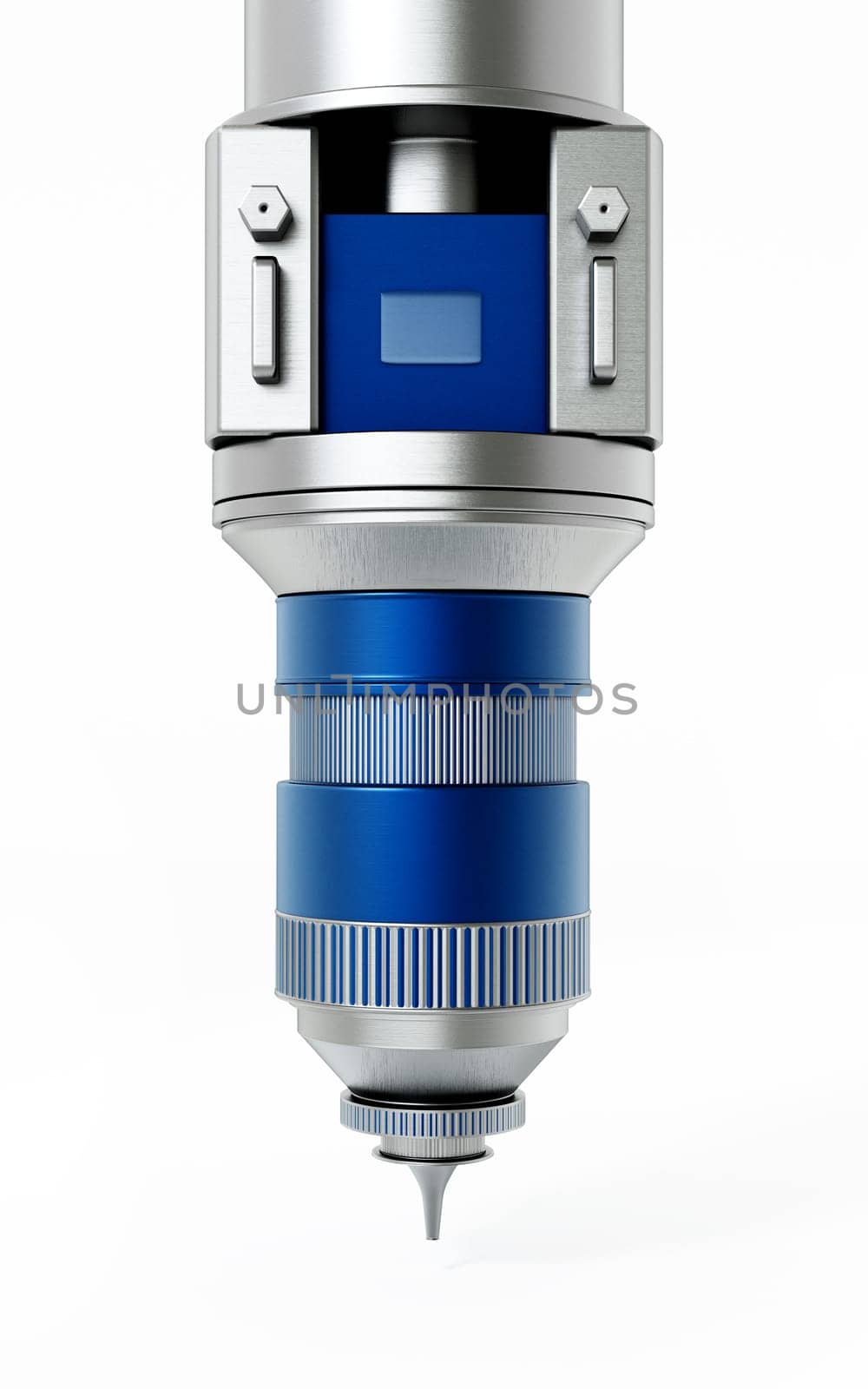 Laser cutter isolated on white background. 3D illustration.