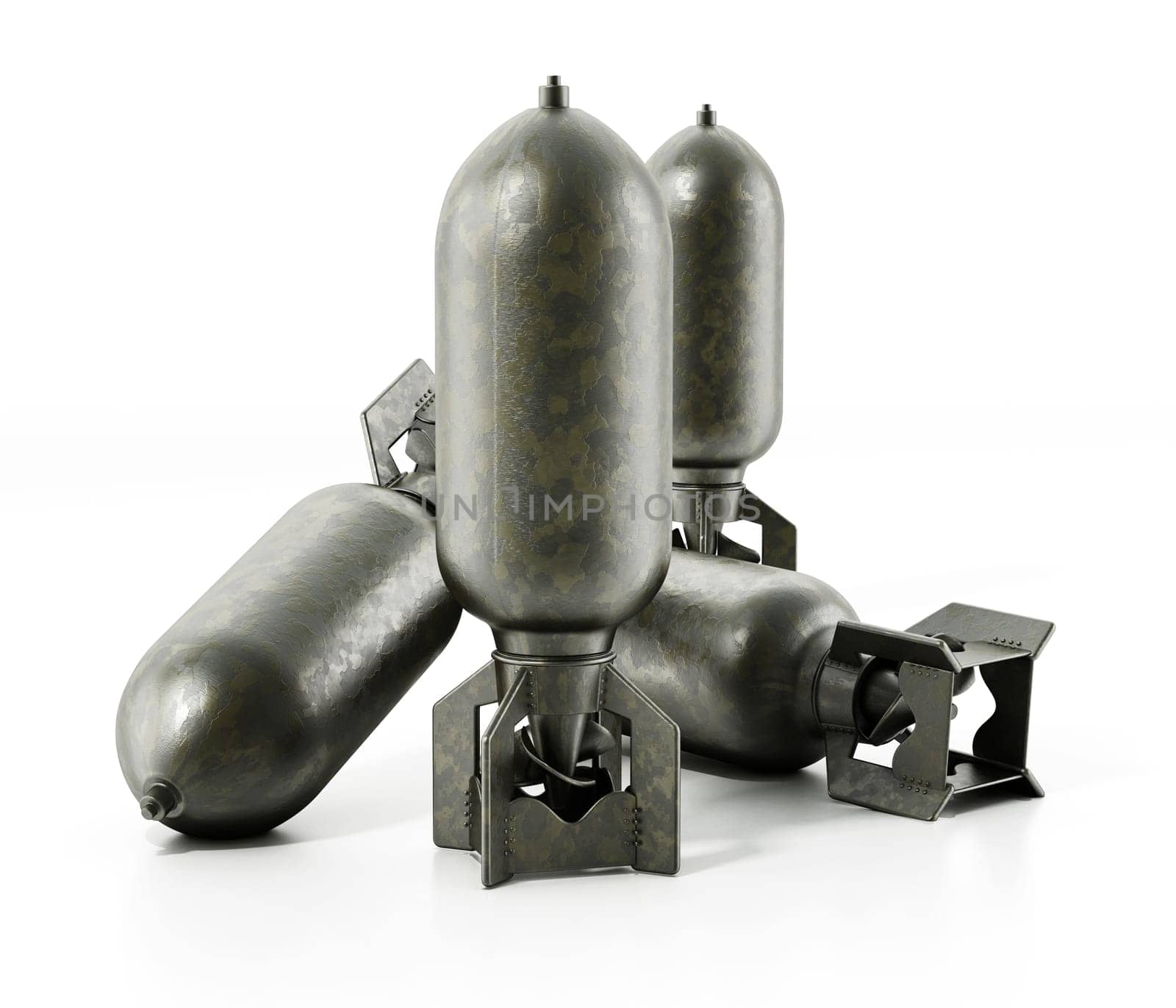 Retro bomb isolated on white background. 3D illustration.