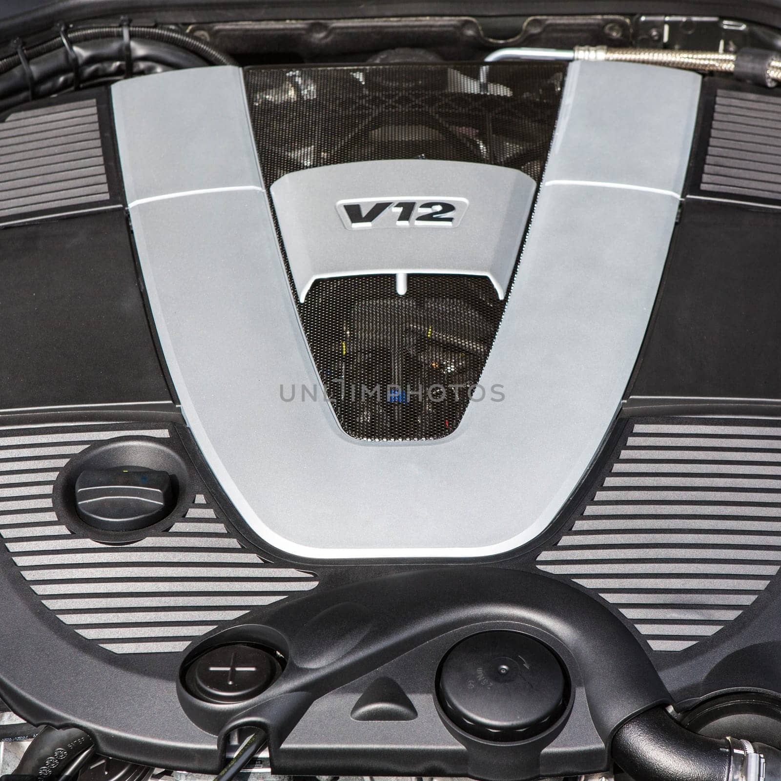 Photo of a  motor block. Top view