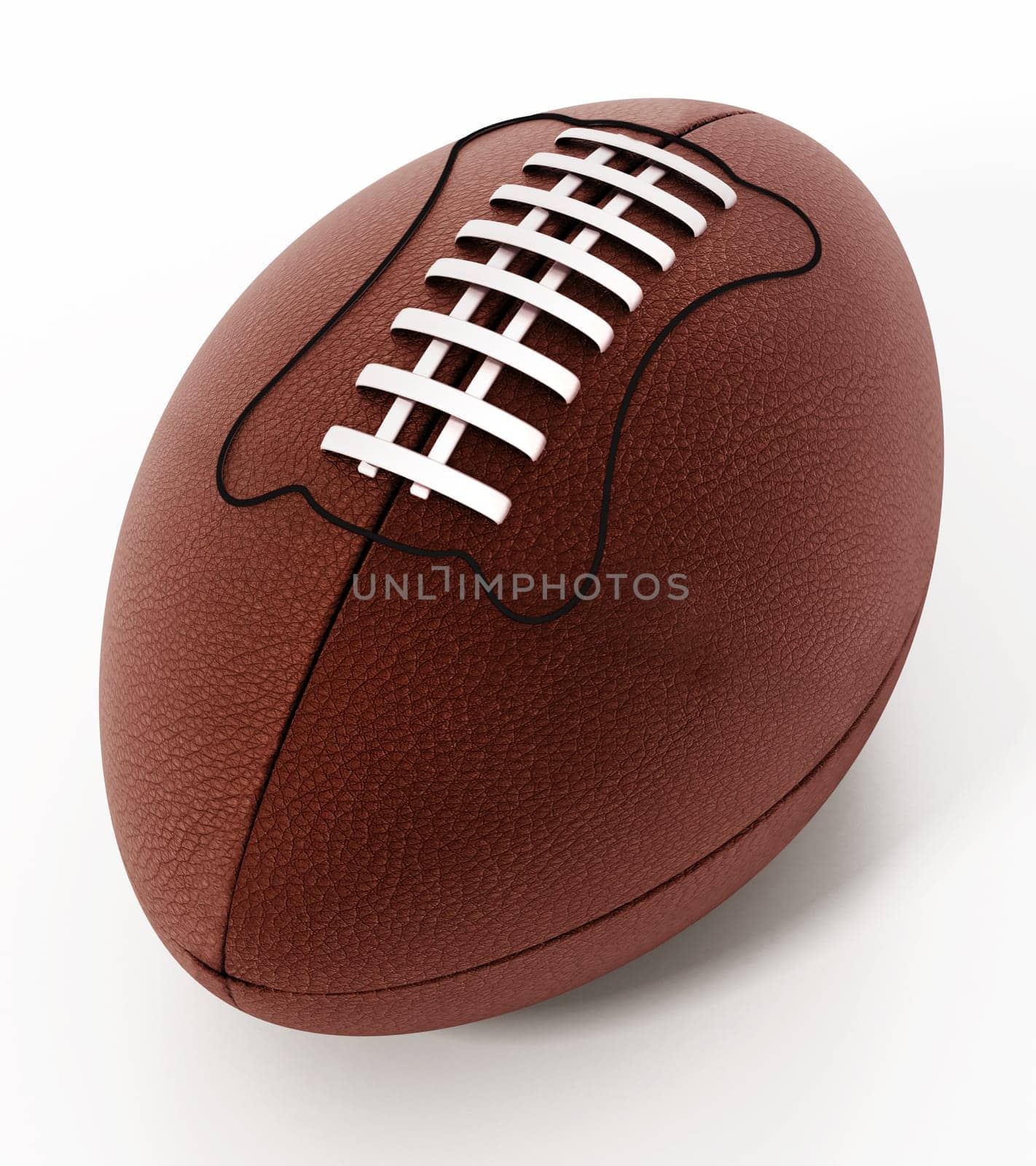 American football isolated on white background. 3D illustration.