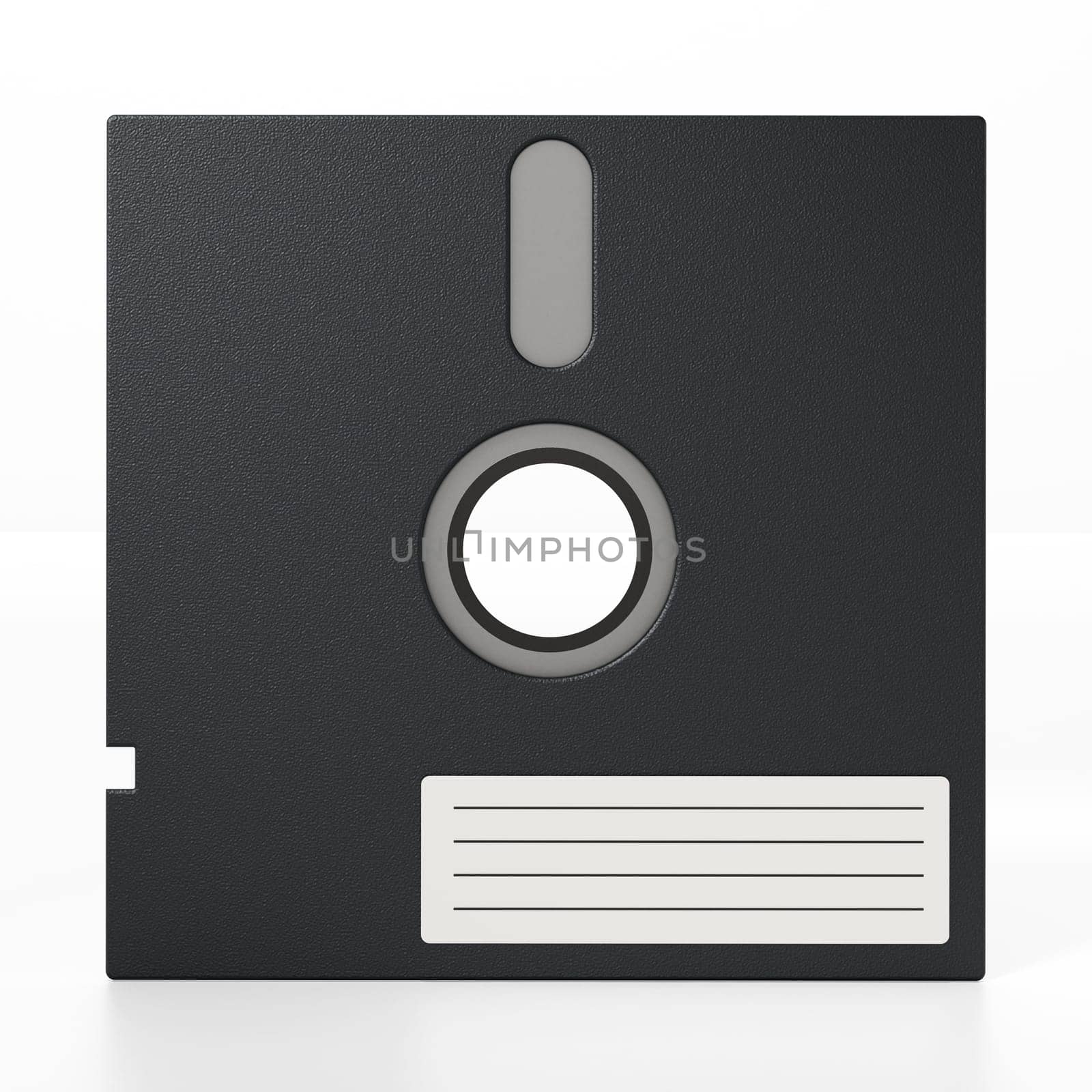 5.25 inch floppy disk isolated on white background. 3D illustration.