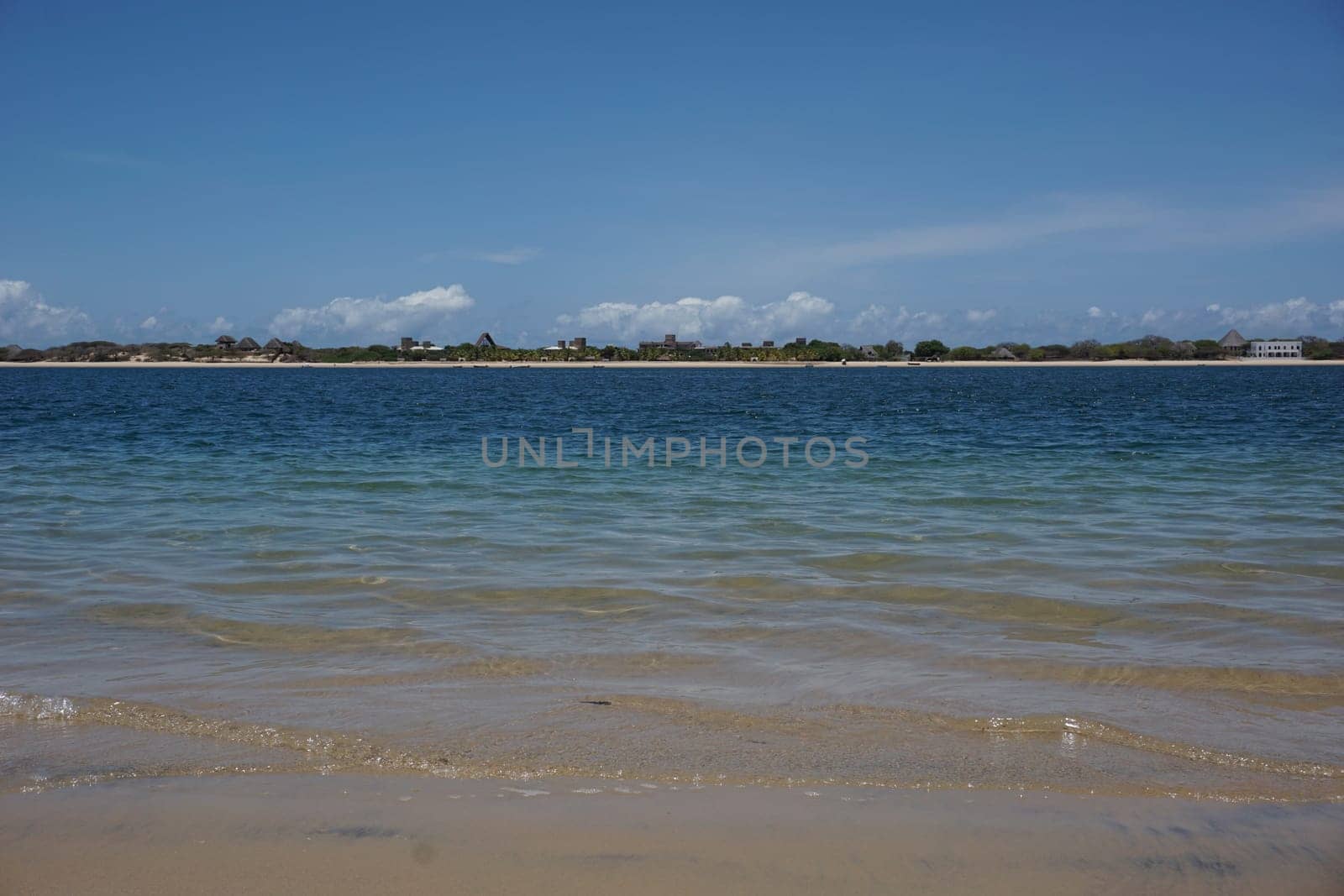 View onto Manda Island from the beach of Lamu Island, Kenya