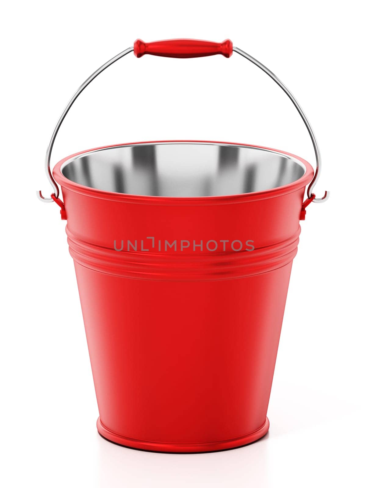Vintage fire bucket isolated on white background. 3D illustration.