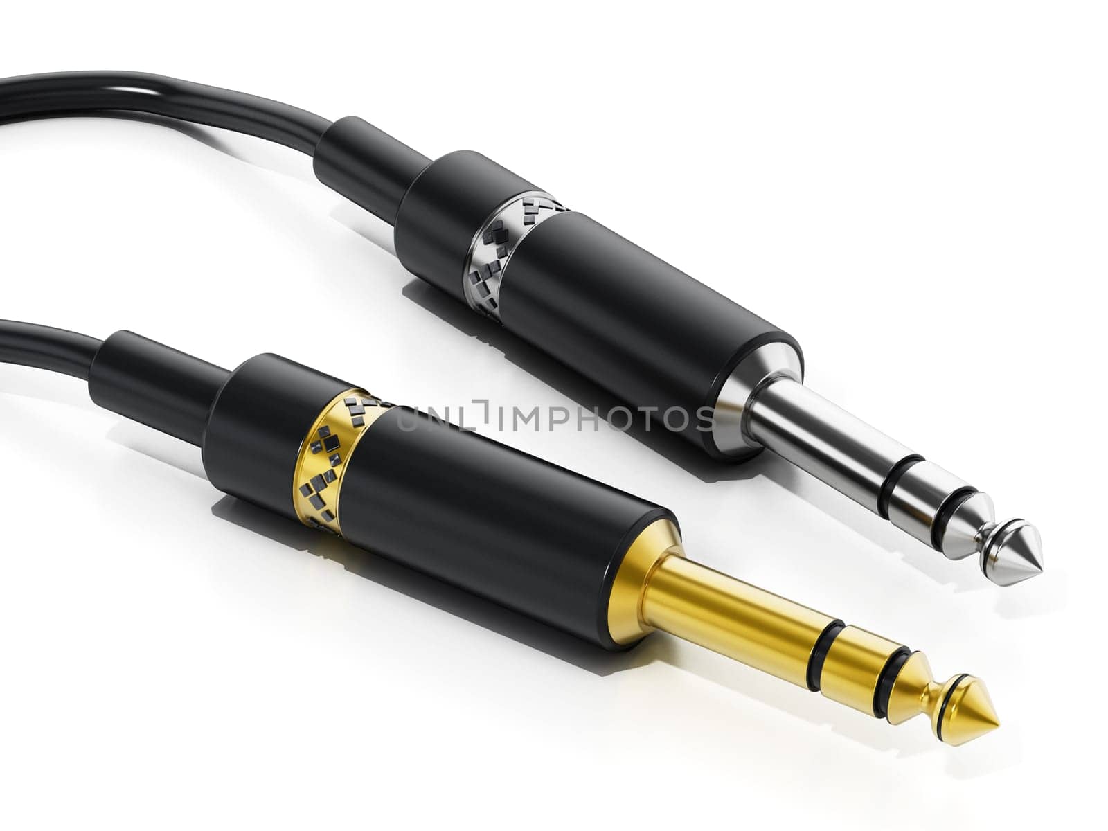 Audio jacks isolated on white background. 3D illustration.