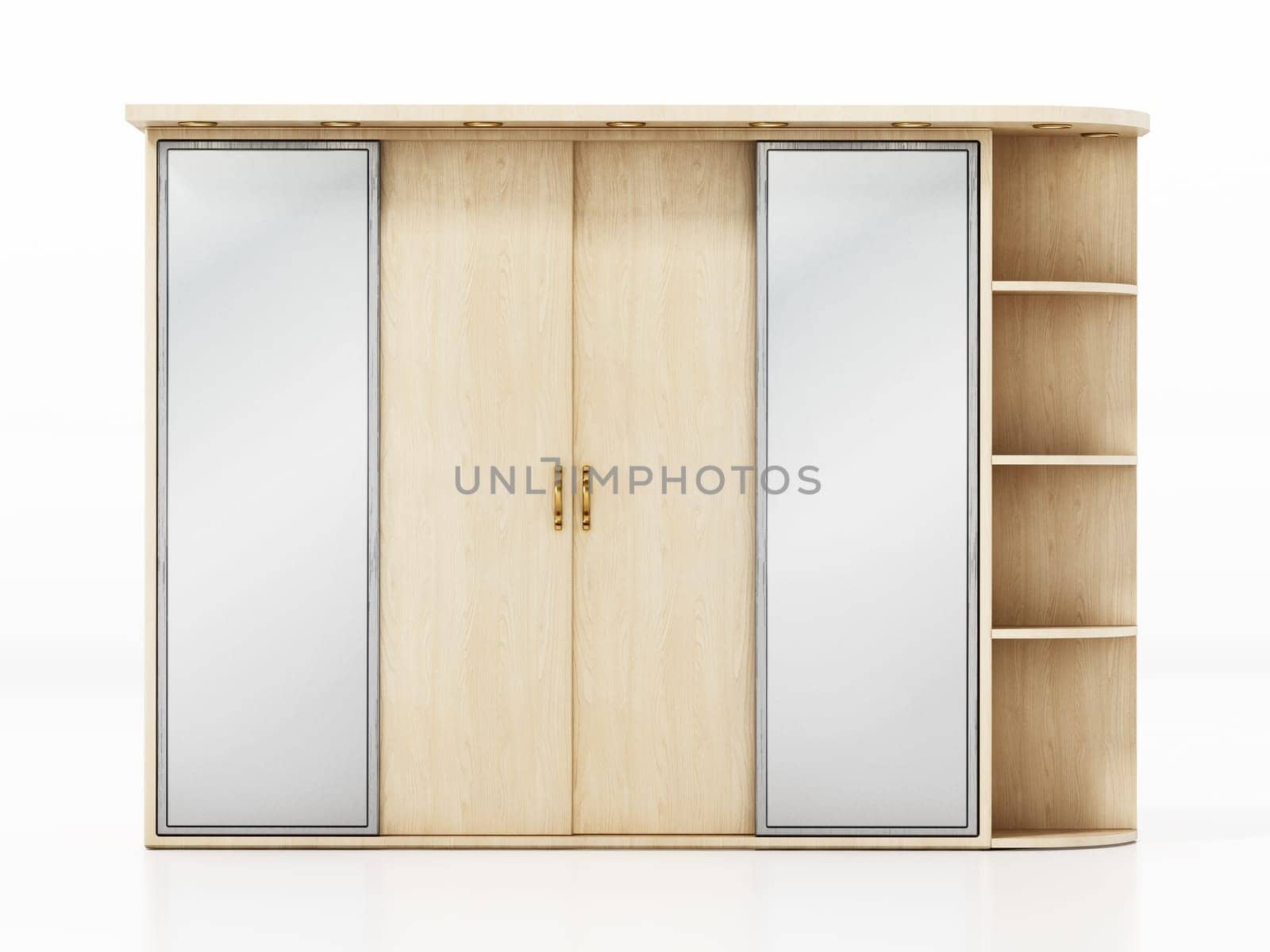 House entryway closet isolated on white background. 3D illustration.