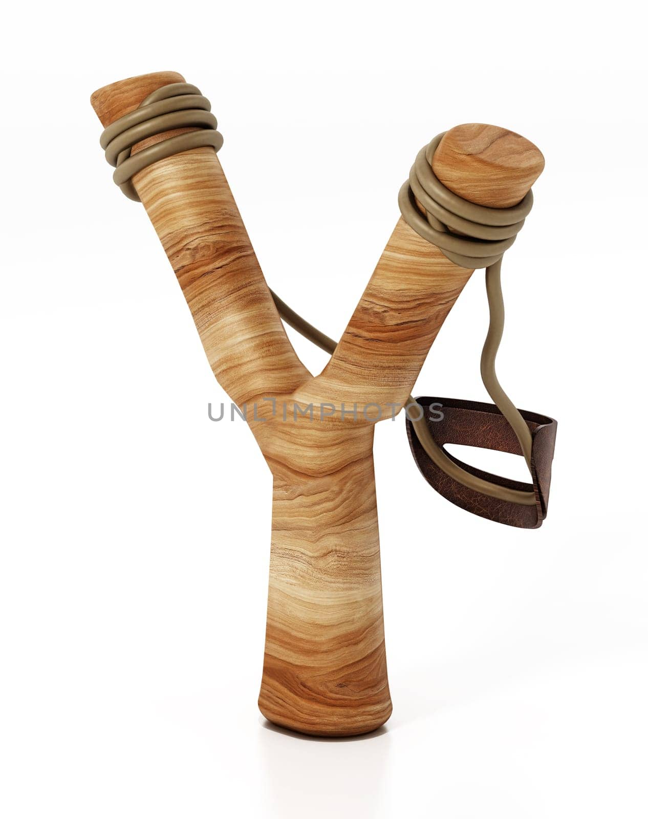 Slingshot isolated on white background. 3D illustration.