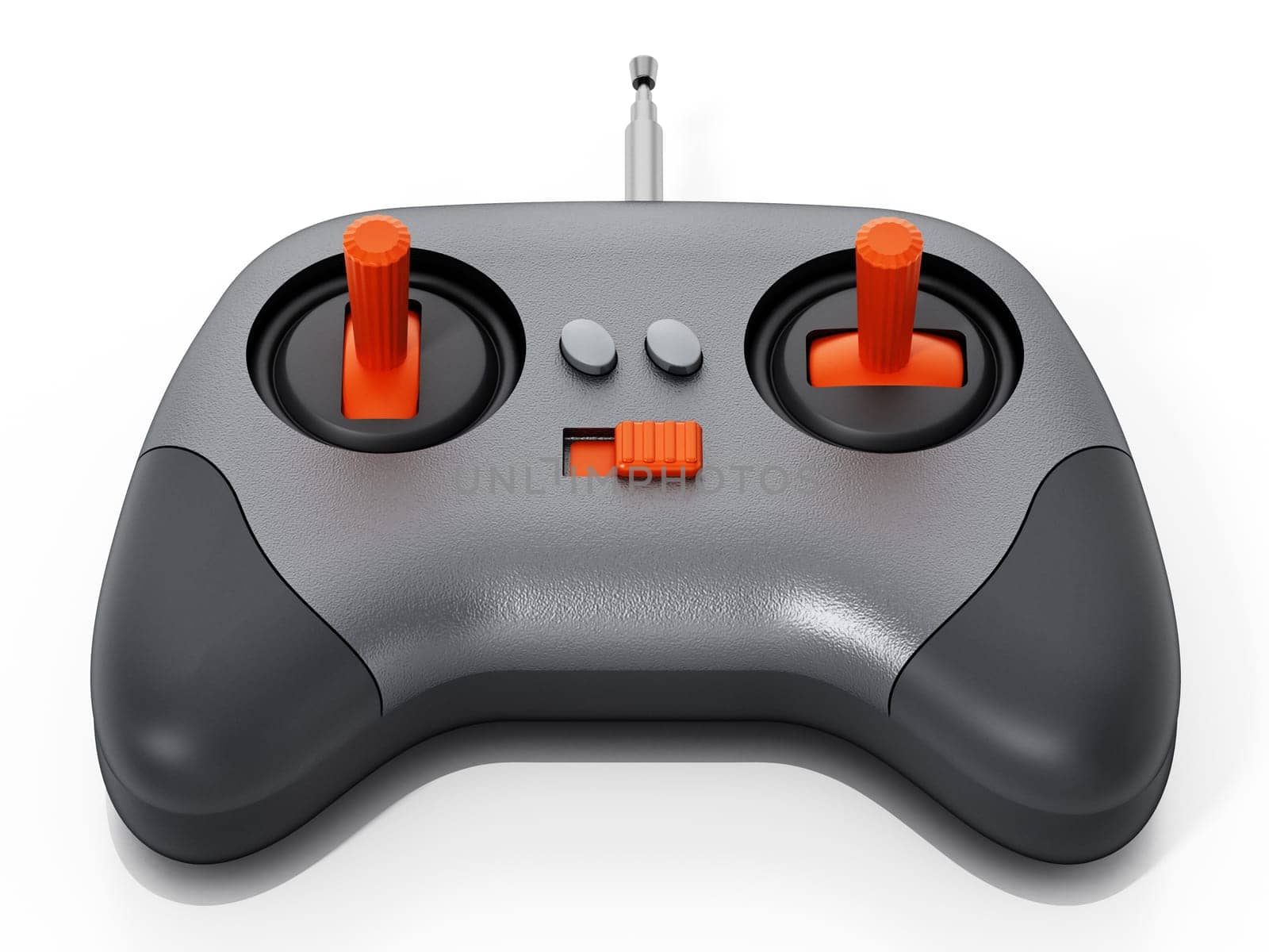 Radio controller of a model car or plane. 3D illustration.
