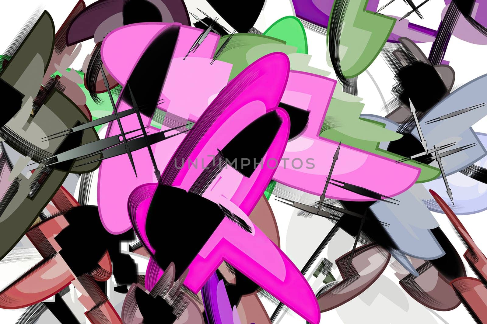 Abstract bright geometric repeats backdrop graffiti pattern