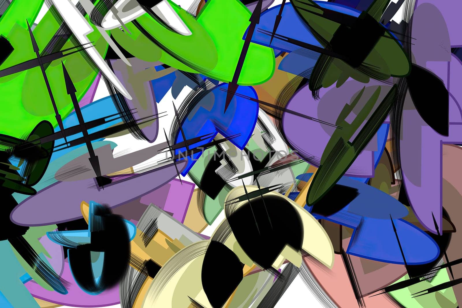 Abstract bright geometric repeats backdrop graffiti pattern