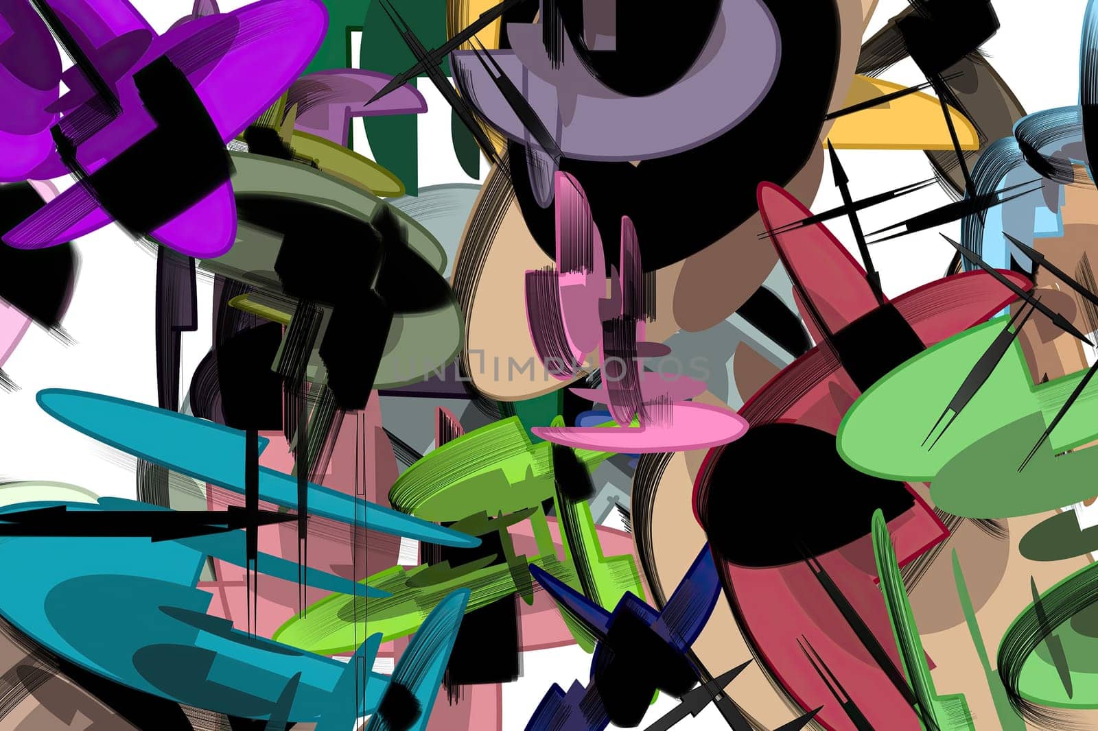 Abstract bright geometric repeats backdrop graffiti pattern