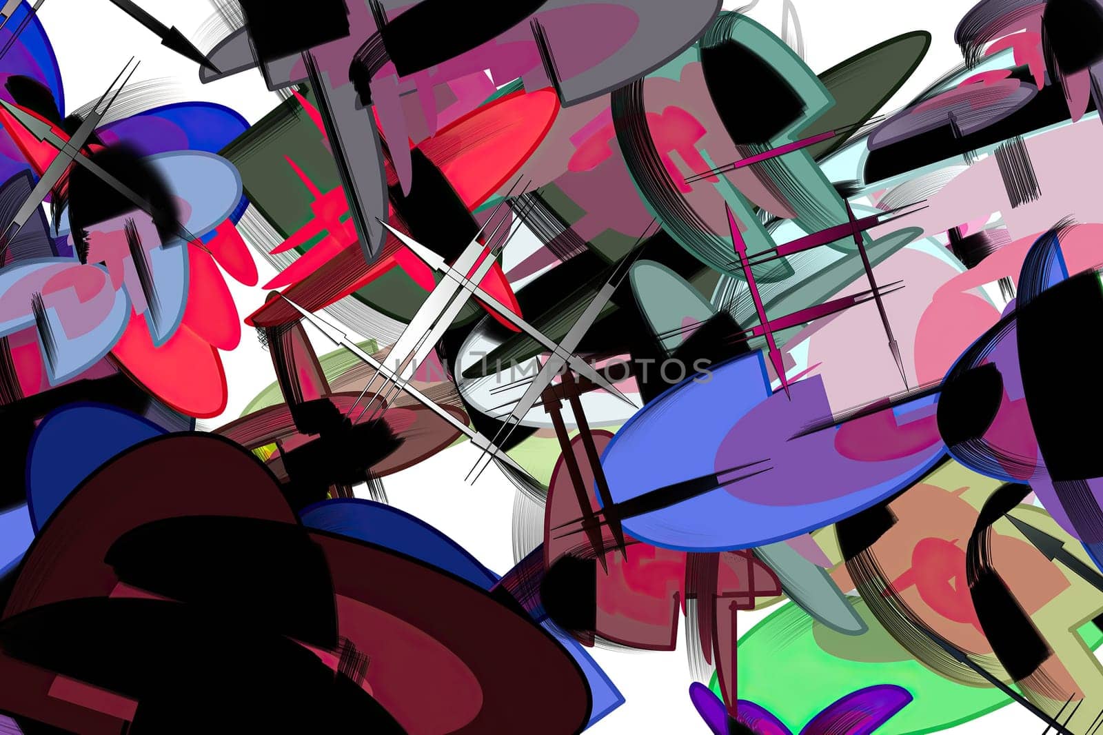 Abstract bright geometric repeats backdrop graffiti pattern