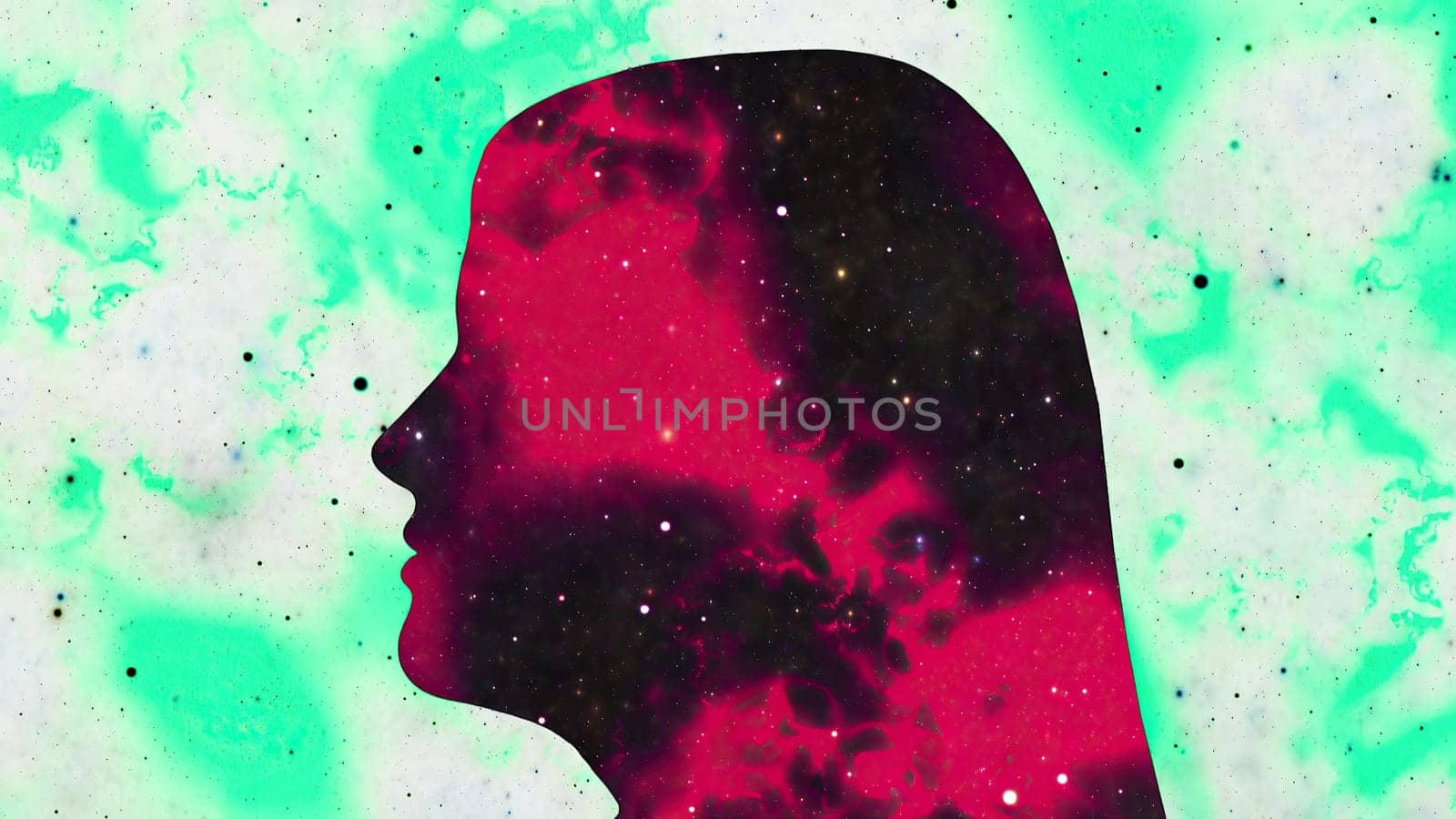 Surreal Colorful Portrait of Woman silhouette,Surreal Colorful Portrait of Woman silhouette