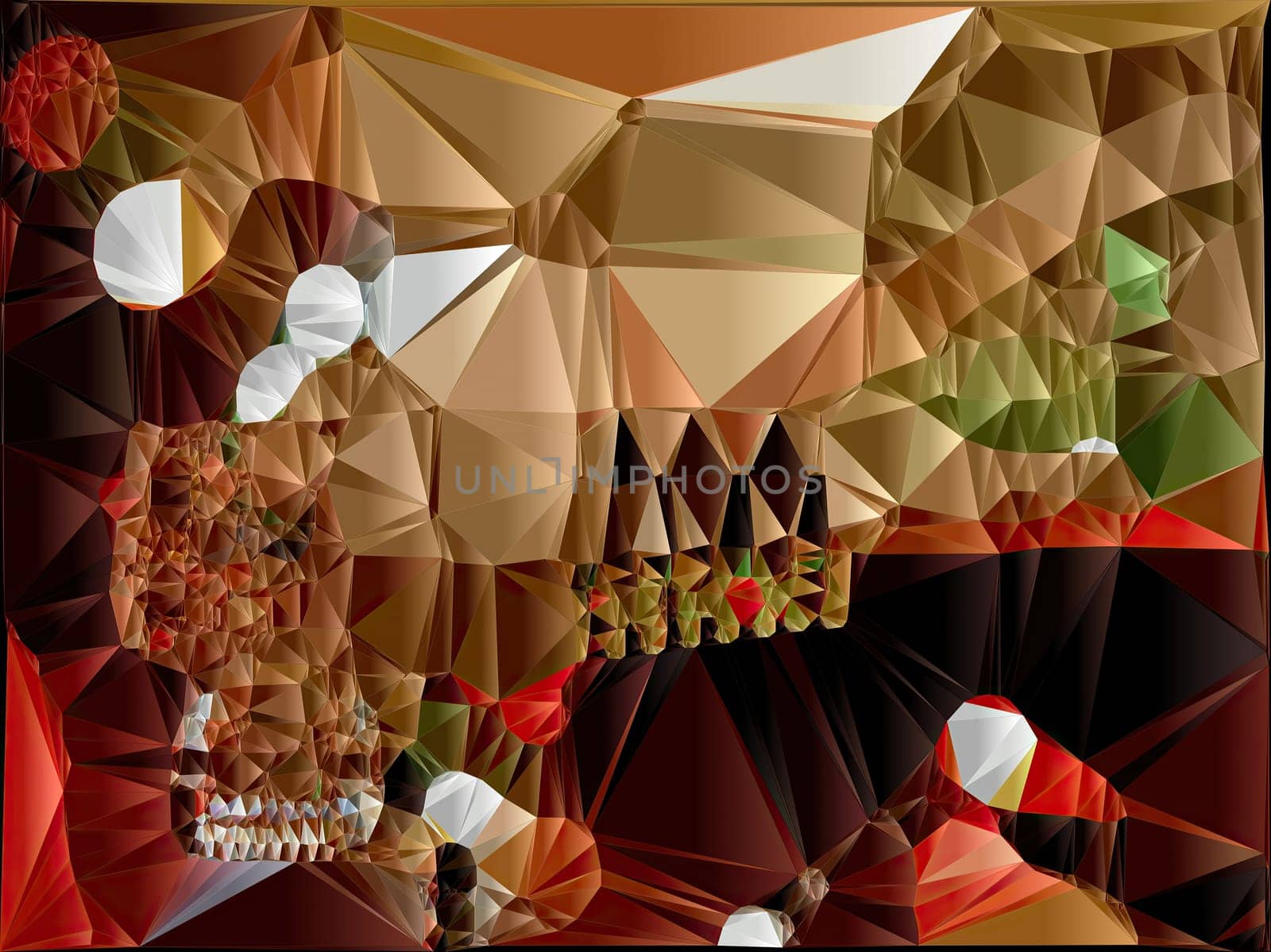 Artwork of abstract composition made with geometrical shapes