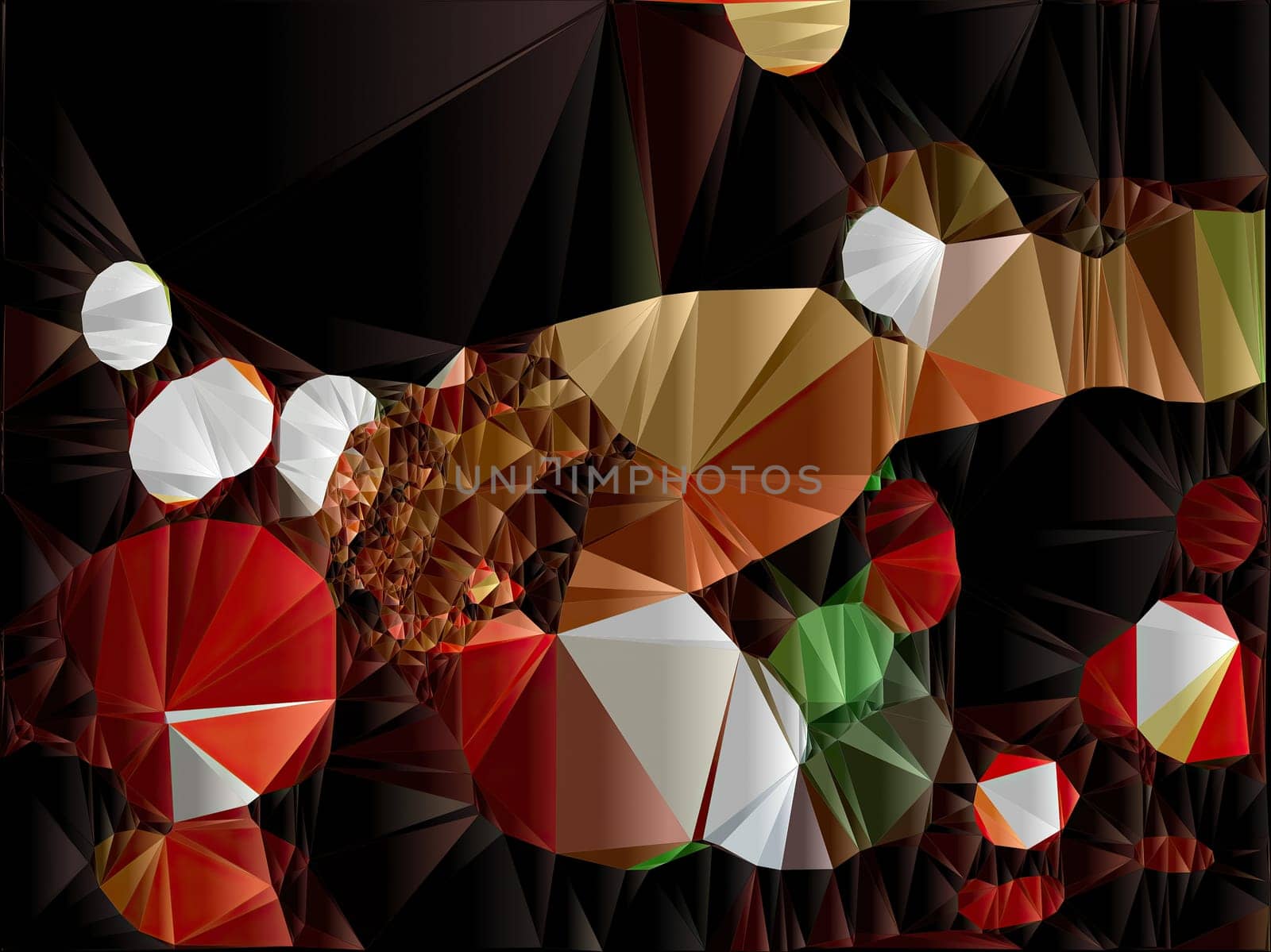 Artwork of abstract composition made with geometrical shapes