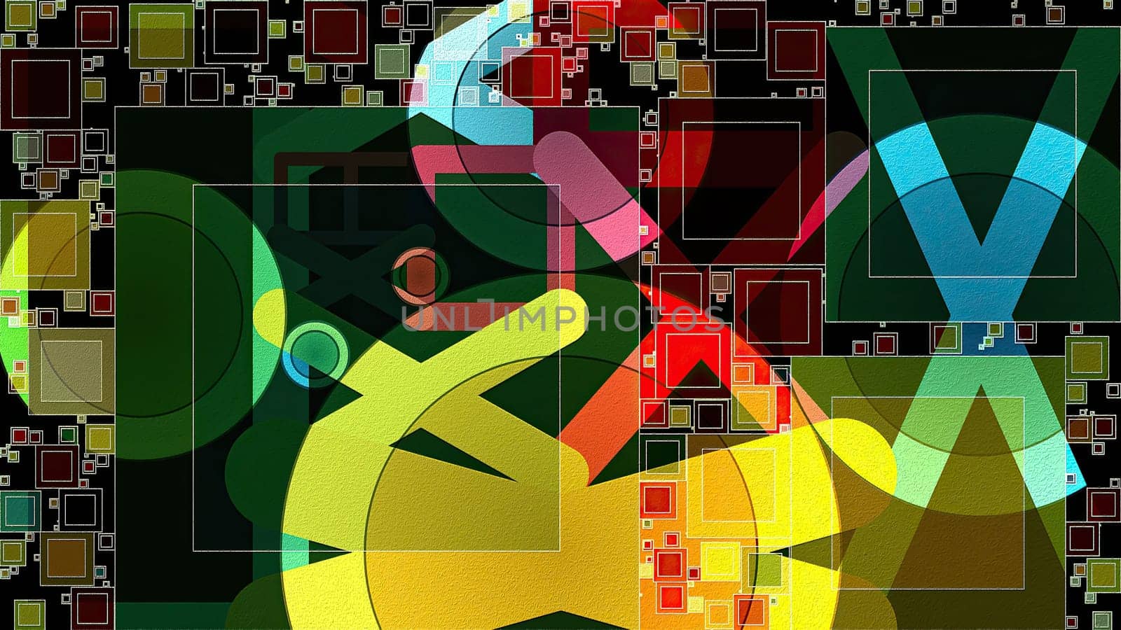 Artwork of abstract composition made with geometrical shapes and elements,Artwork of abstract composition made with geometrical shapes and elements