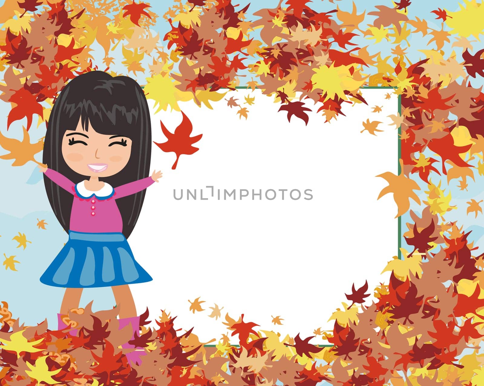 Fun in the autumn day - autumn frame