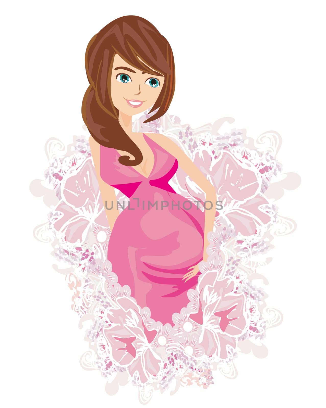 Beautiful pregnant girl card