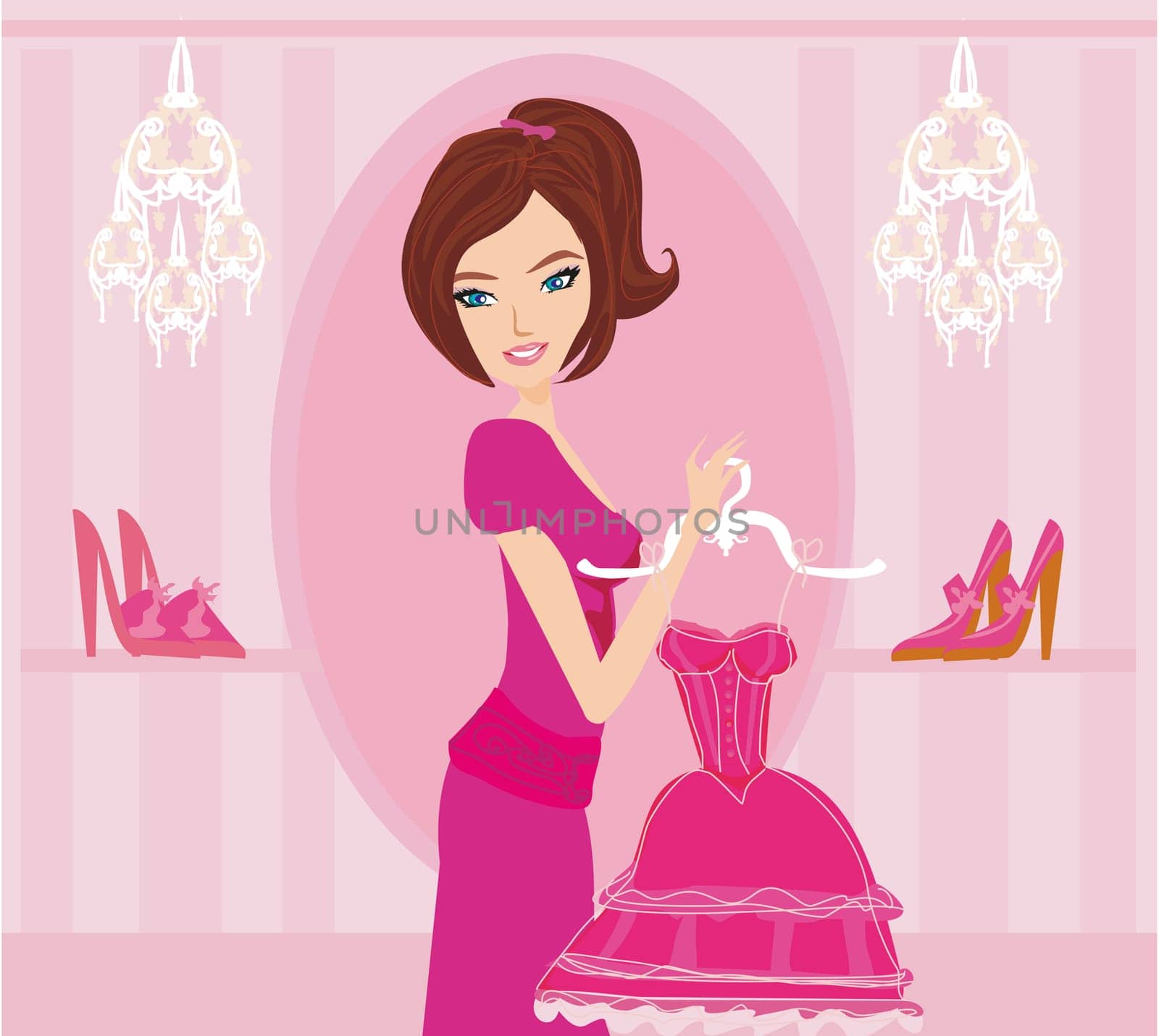 Fashion girl Shopping illustration
