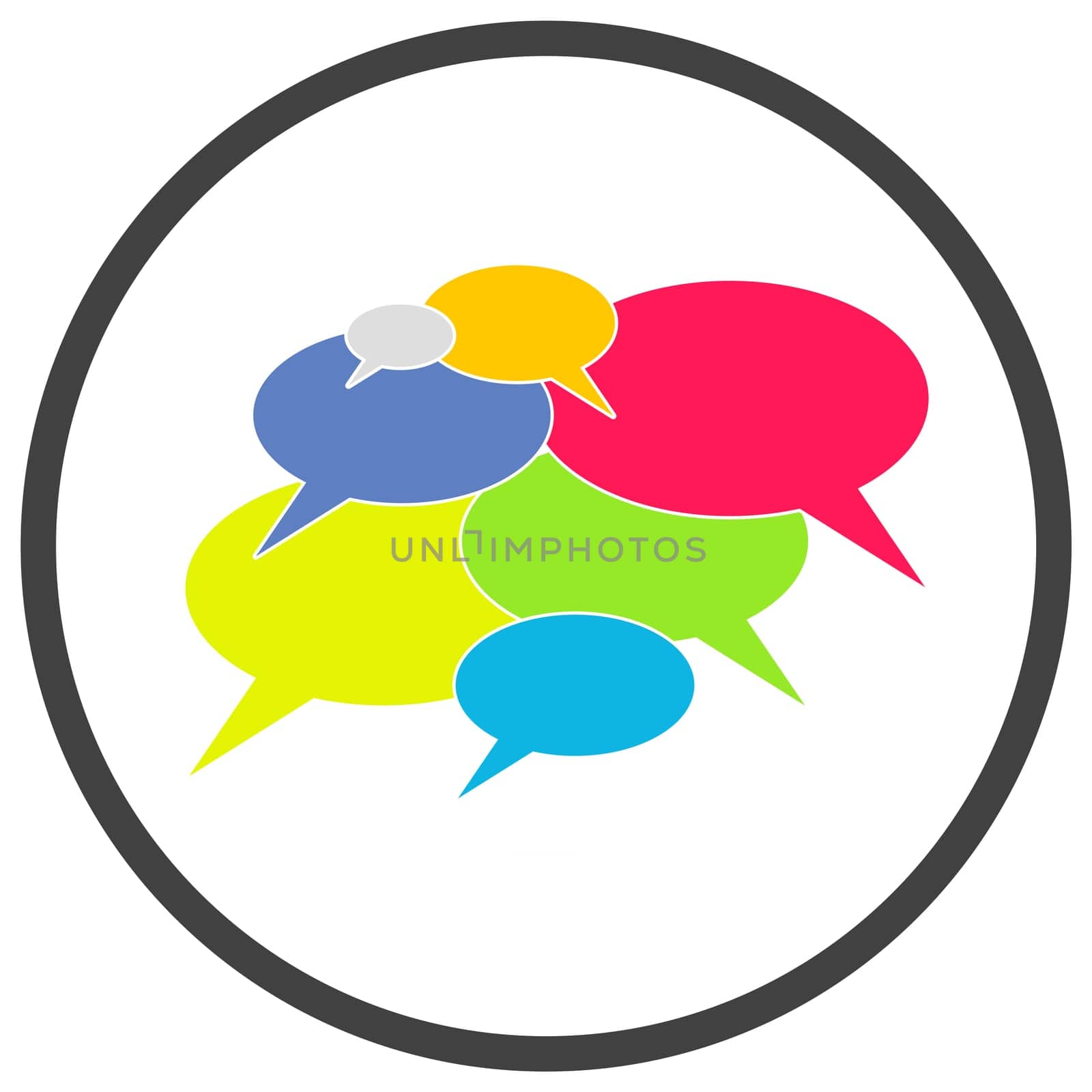 Communication Symbol - Flat Icon in circle for social media communication