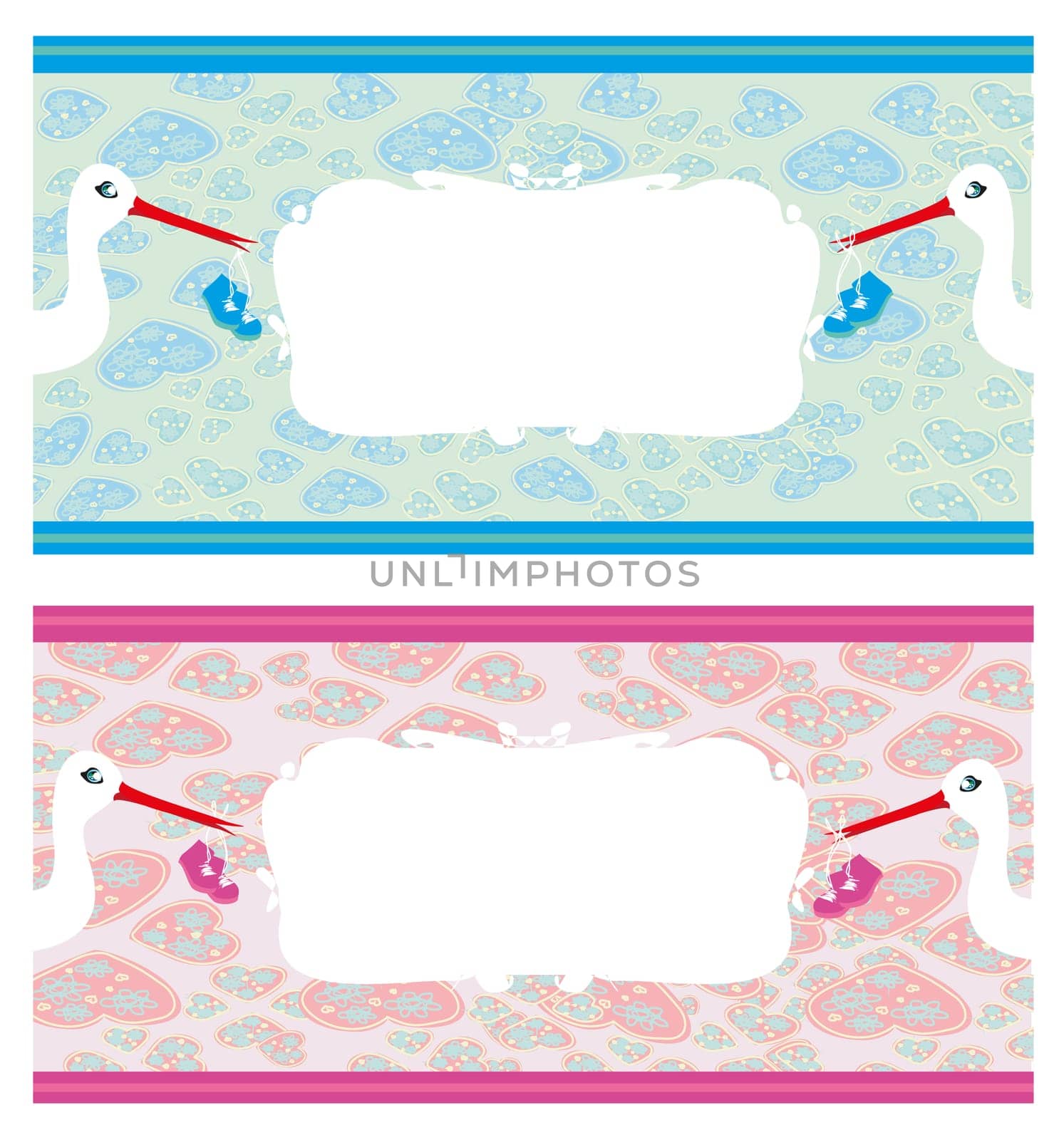 Newborn set banners.Two colors for boys and girls.