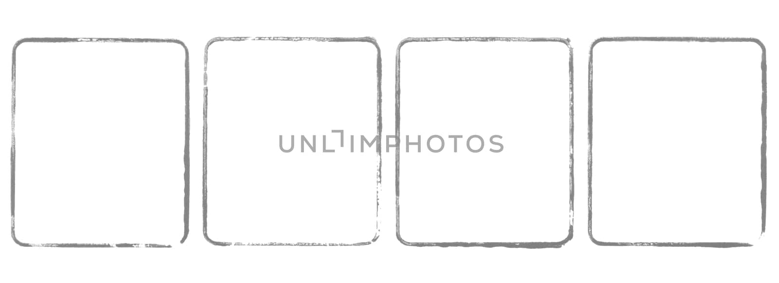Collection of 4 black grey stencil or paintbrush frames
