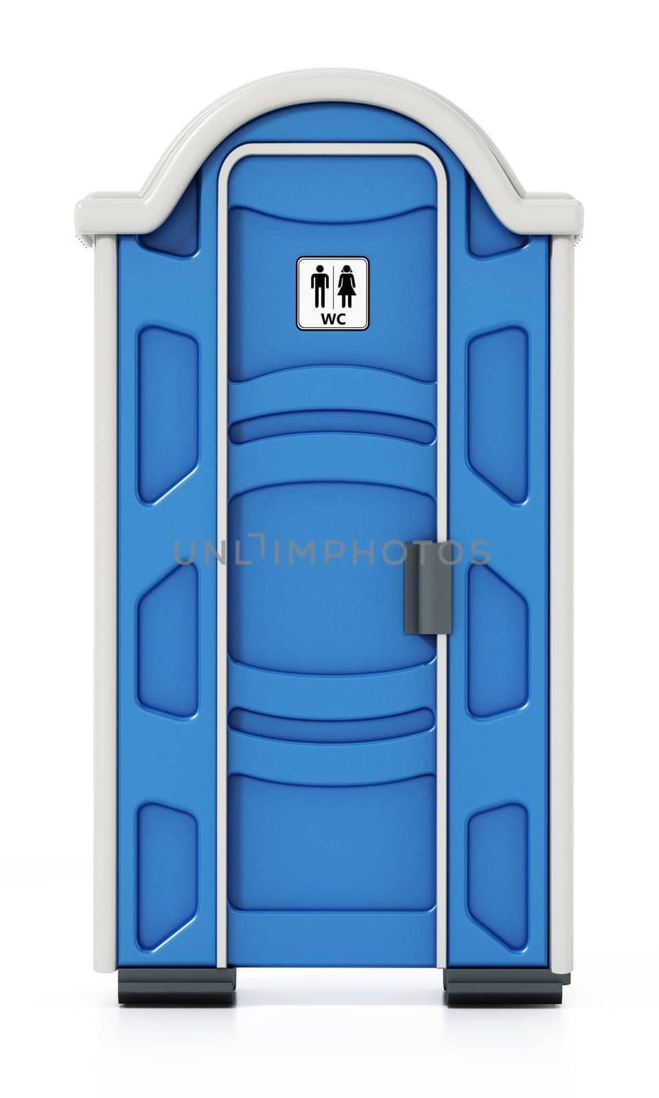 Portable WC isolated on white background. 3D ill.ustration